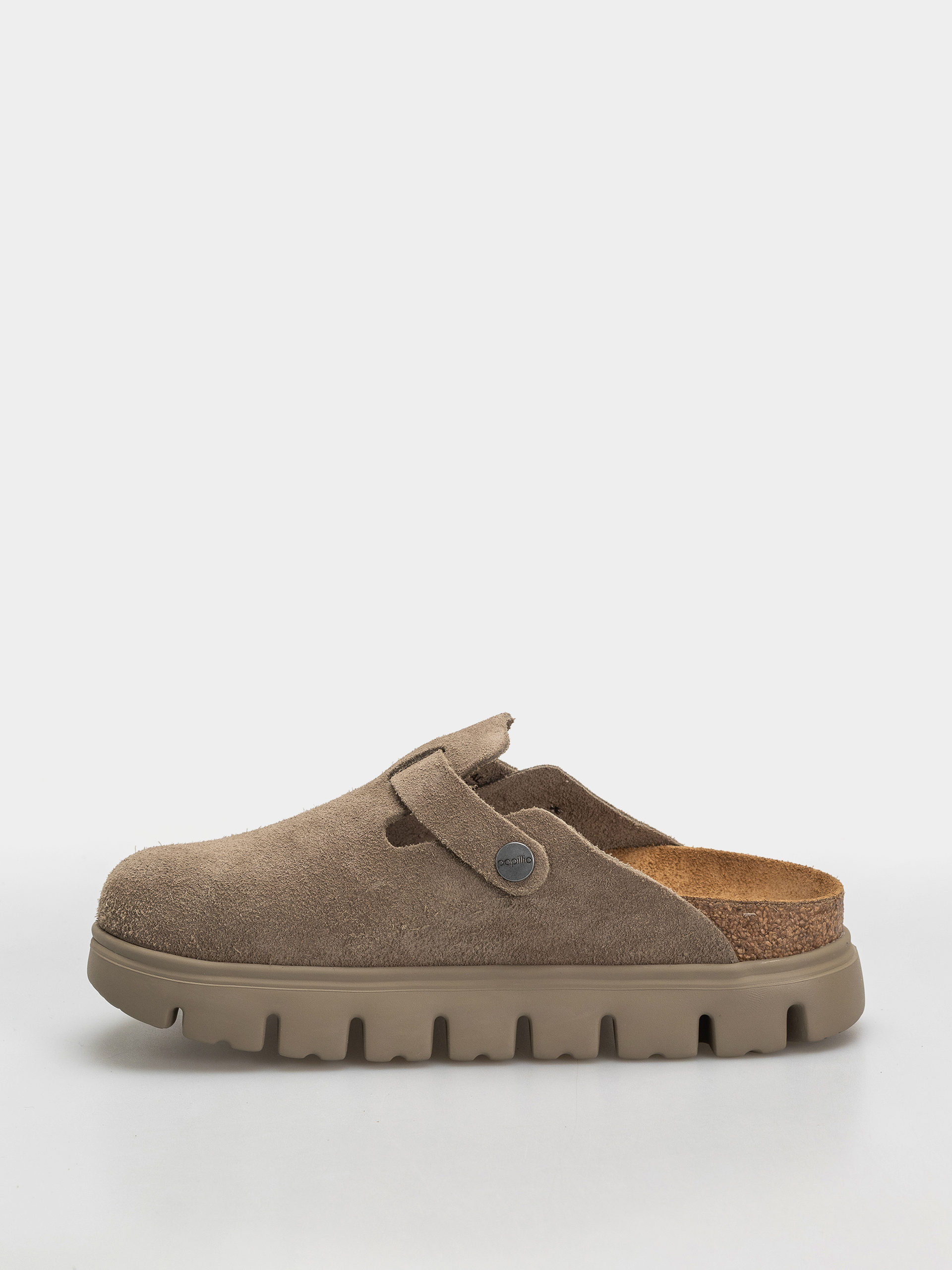 Birkenstock Boston Chunky Suede Leather Narrow Wmn Flip-flop papucsok (taupe)