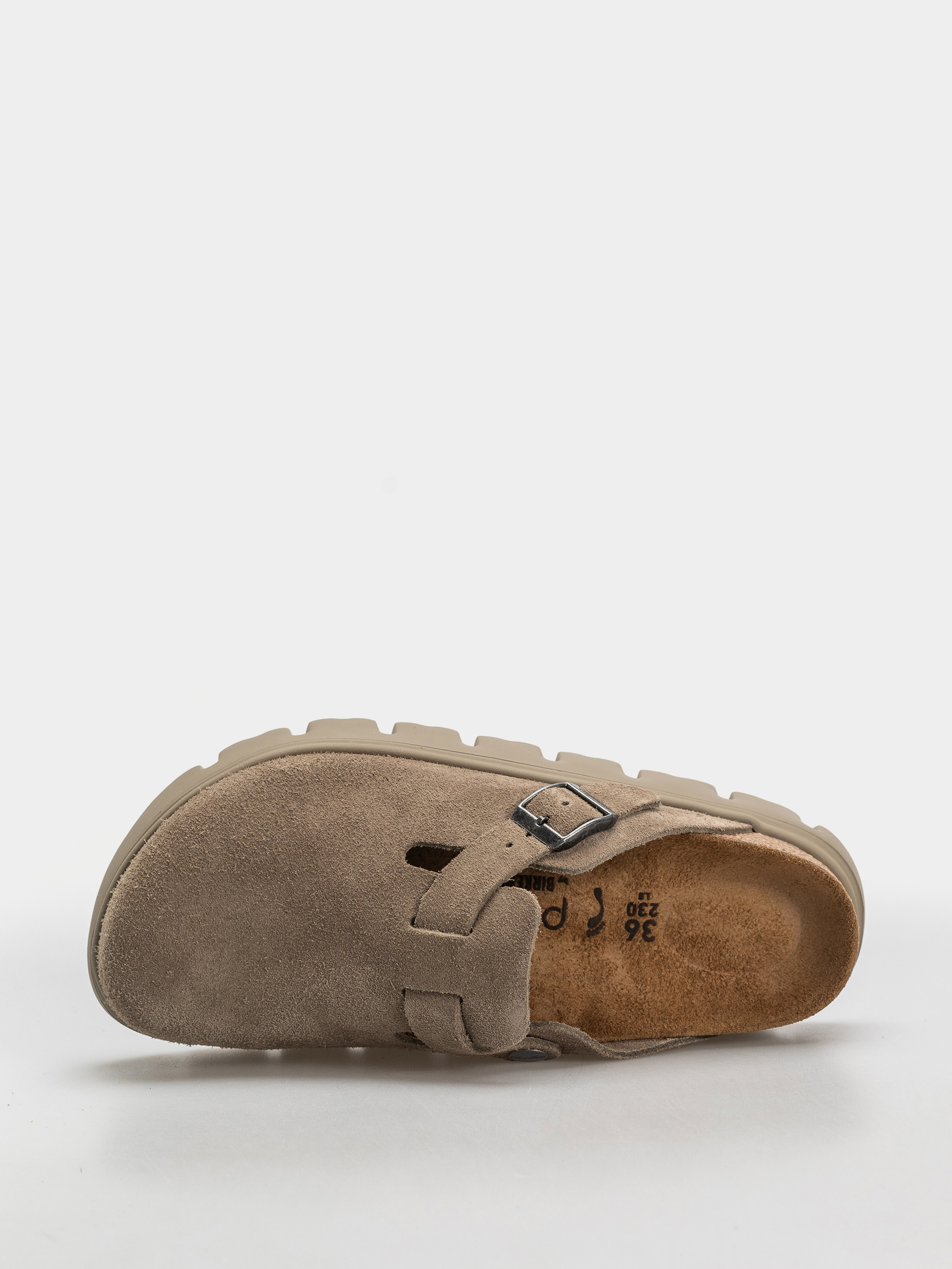 Birkenstock Boston Chunky Suede Leather Narrow Wmn Flip-flop papucsok (taupe)