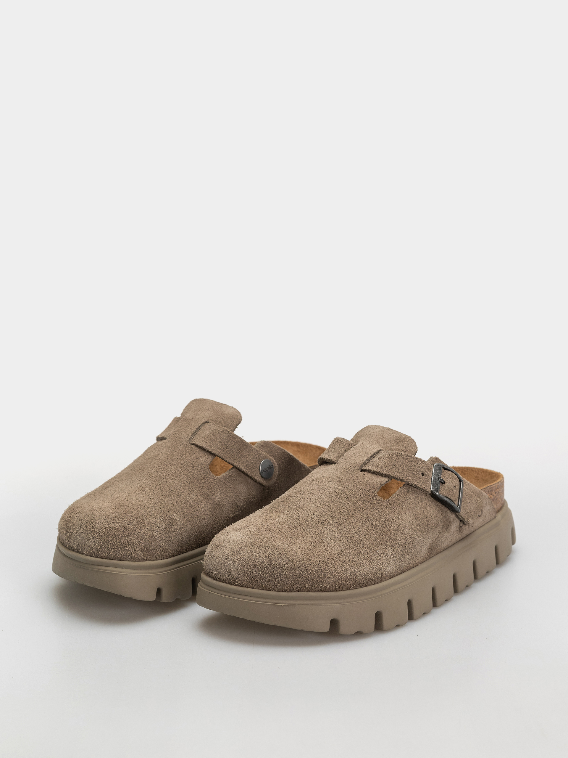 Birkenstock Boston Chunky Suede Leather Narrow Wmn Flip-flop papucsok (taupe)