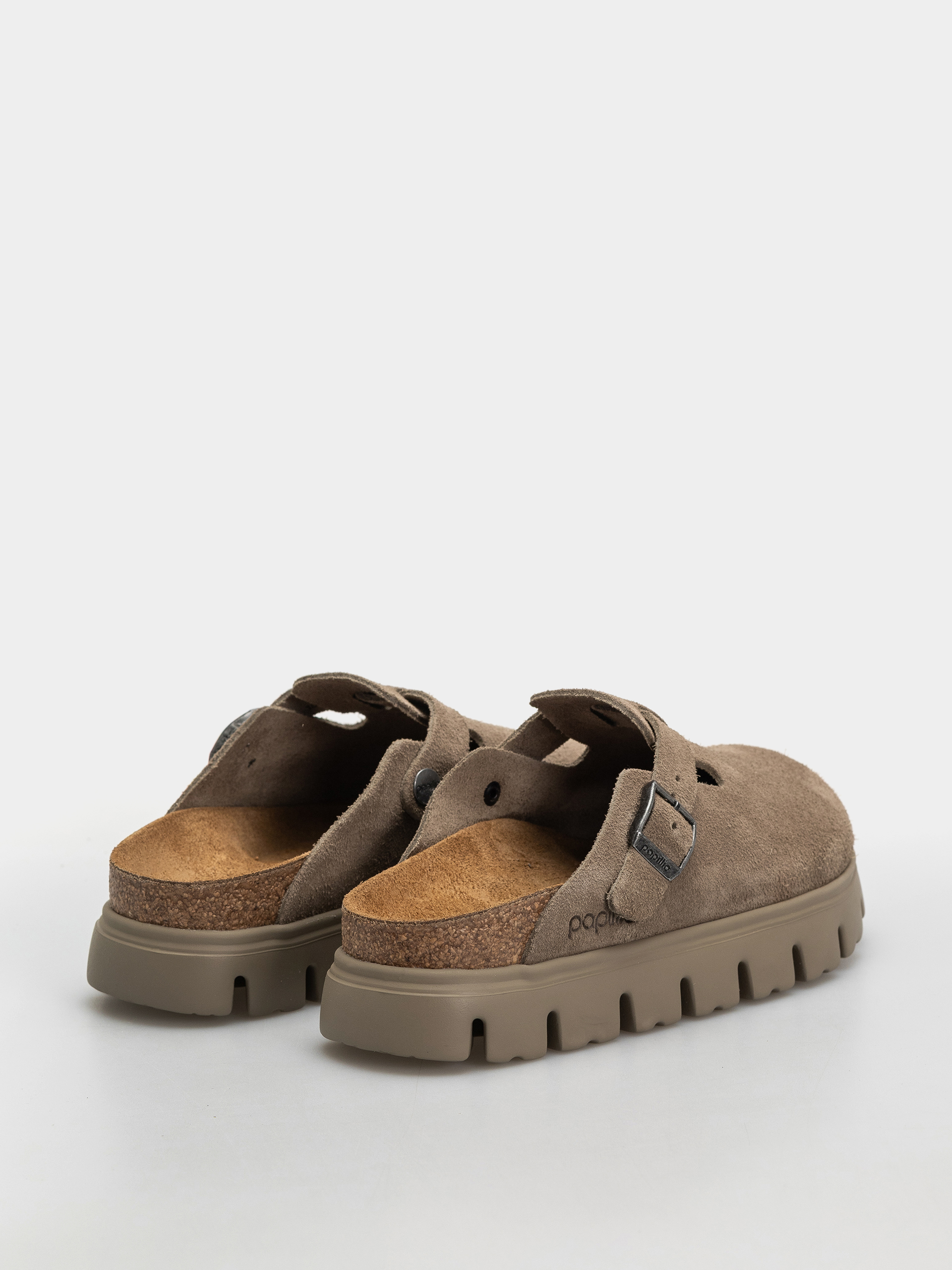 Birkenstock Boston Chunky Suede Leather Narrow Wmn Flip-flop papucsok (taupe)