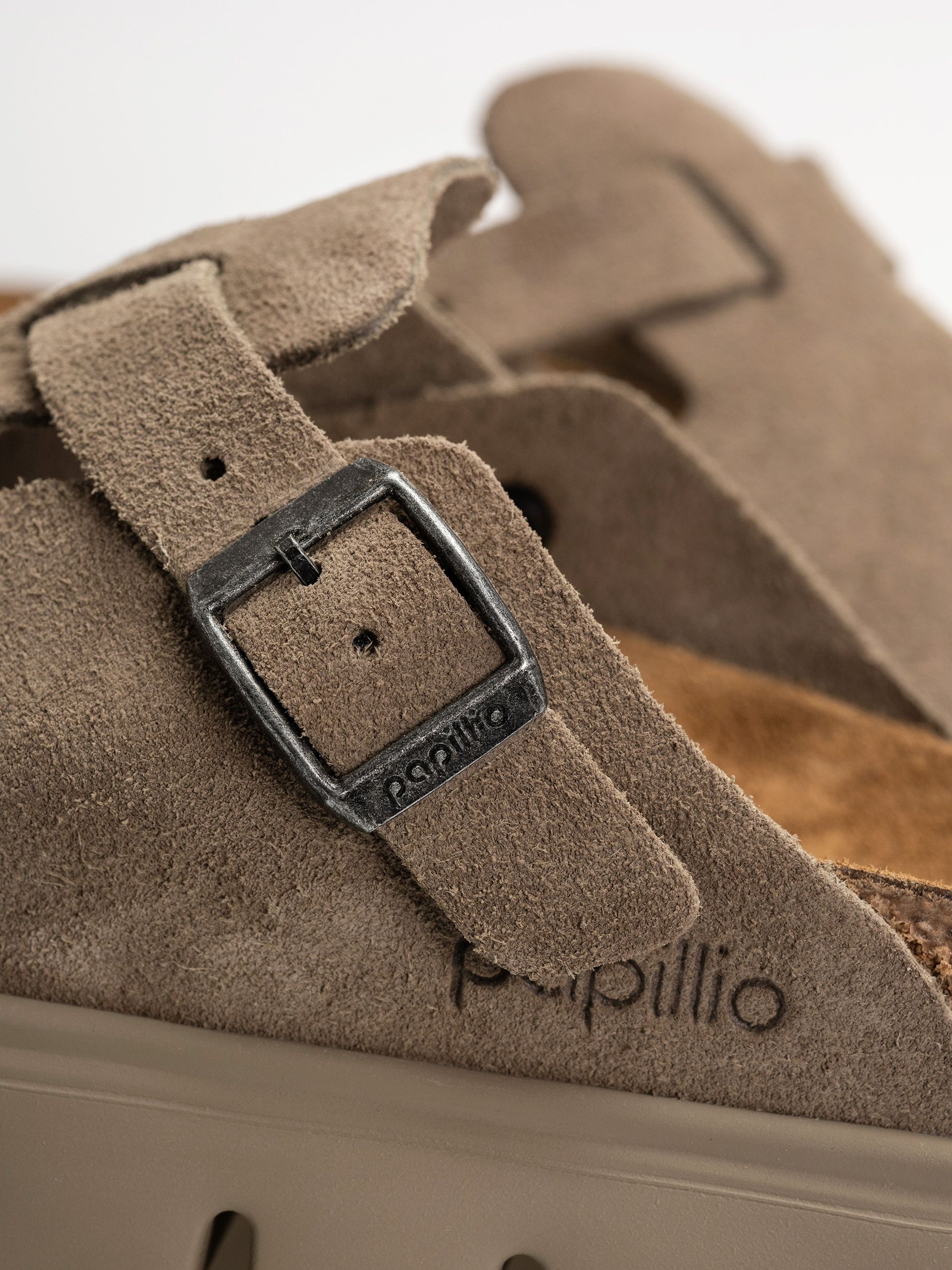 Birkenstock Boston Chunky Suede Leather Narrow Wmn Flip-flop papucsok (taupe)