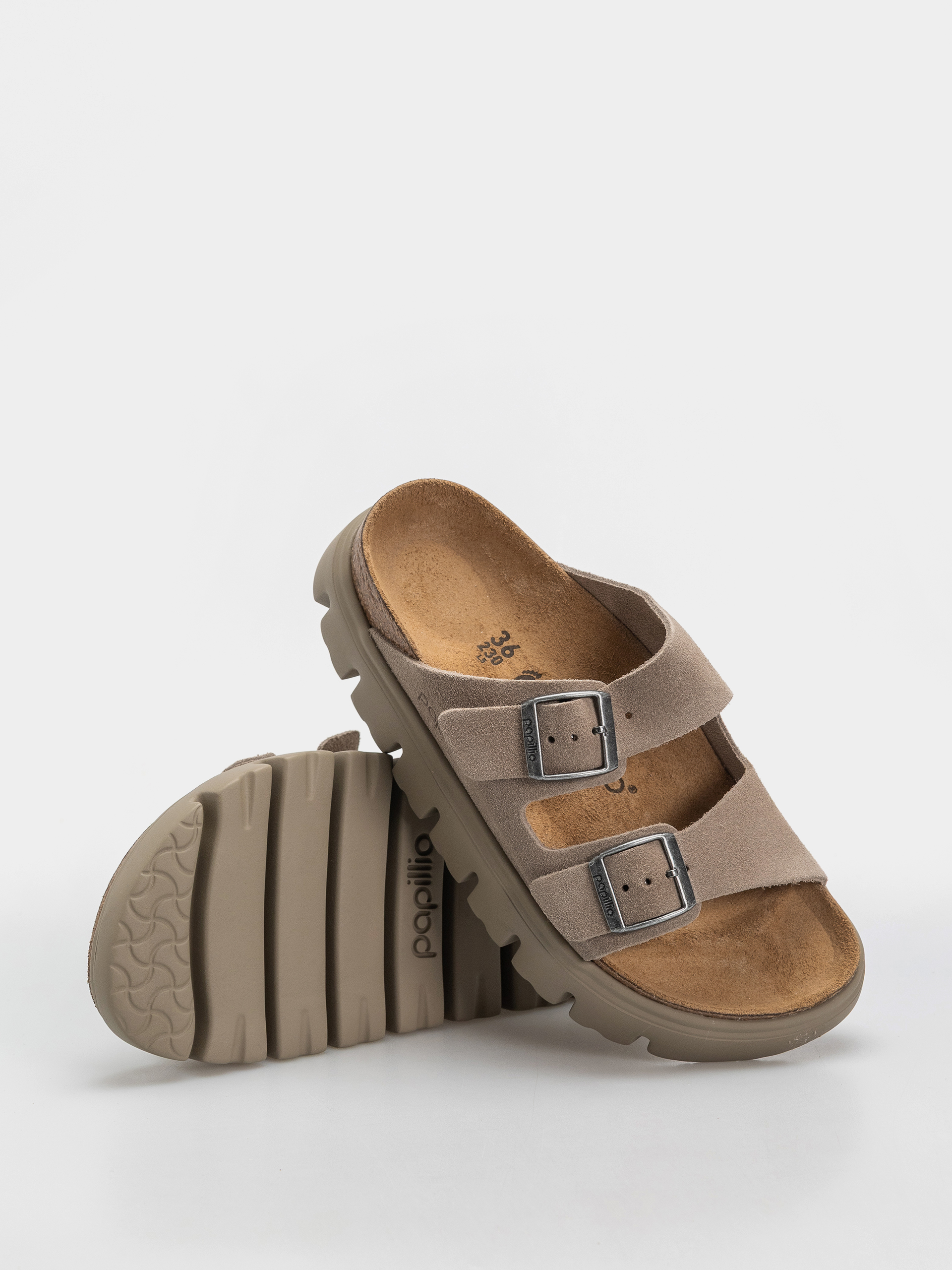 Birkenstock Arizona Chunky Suede Leather Narrow Wmn Flip-flop papucsok (taupe tonal)