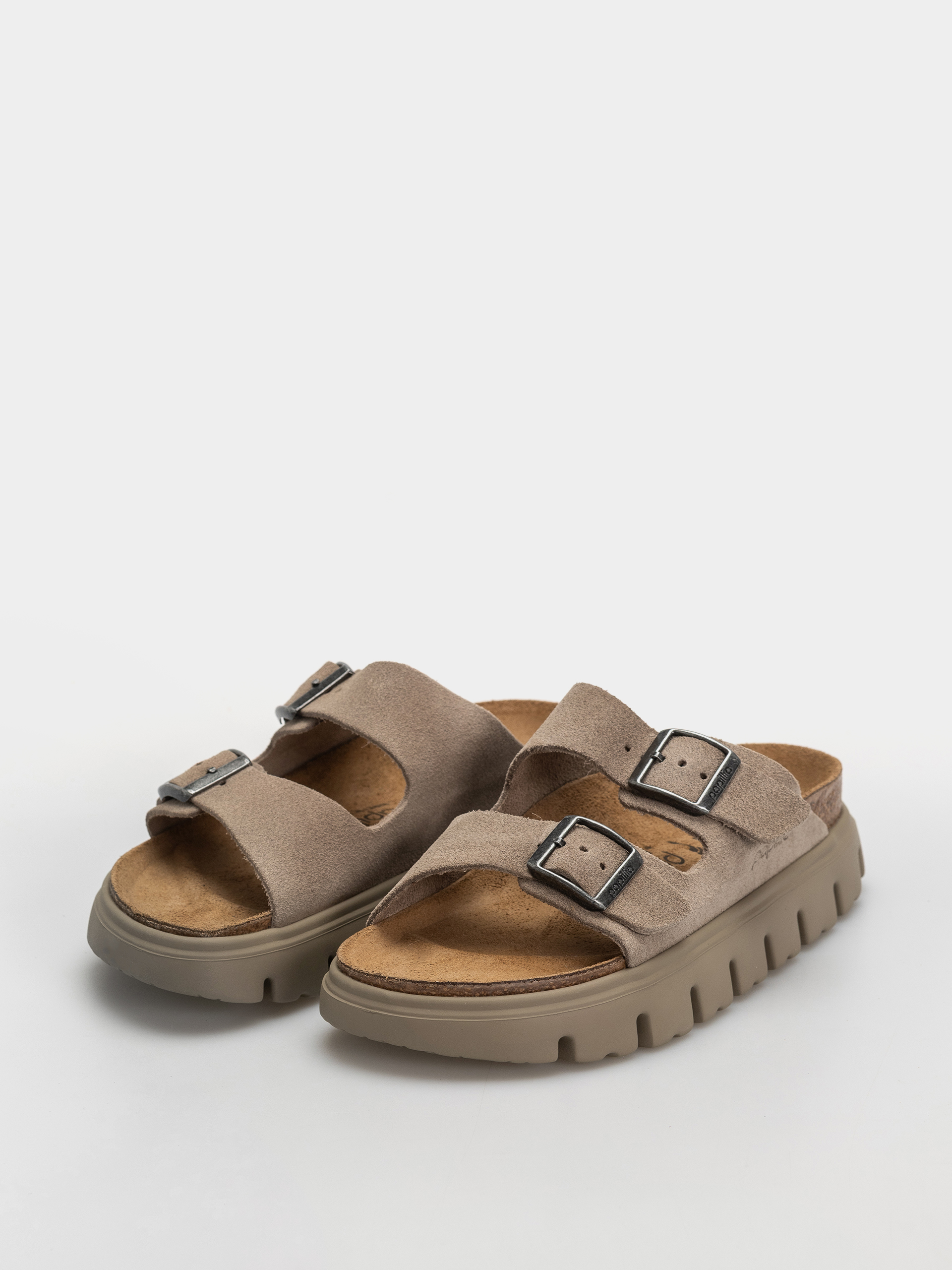 Birkenstock Arizona Chunky Suede Leather Narrow Wmn Flip-flop papucsok (taupe tonal)