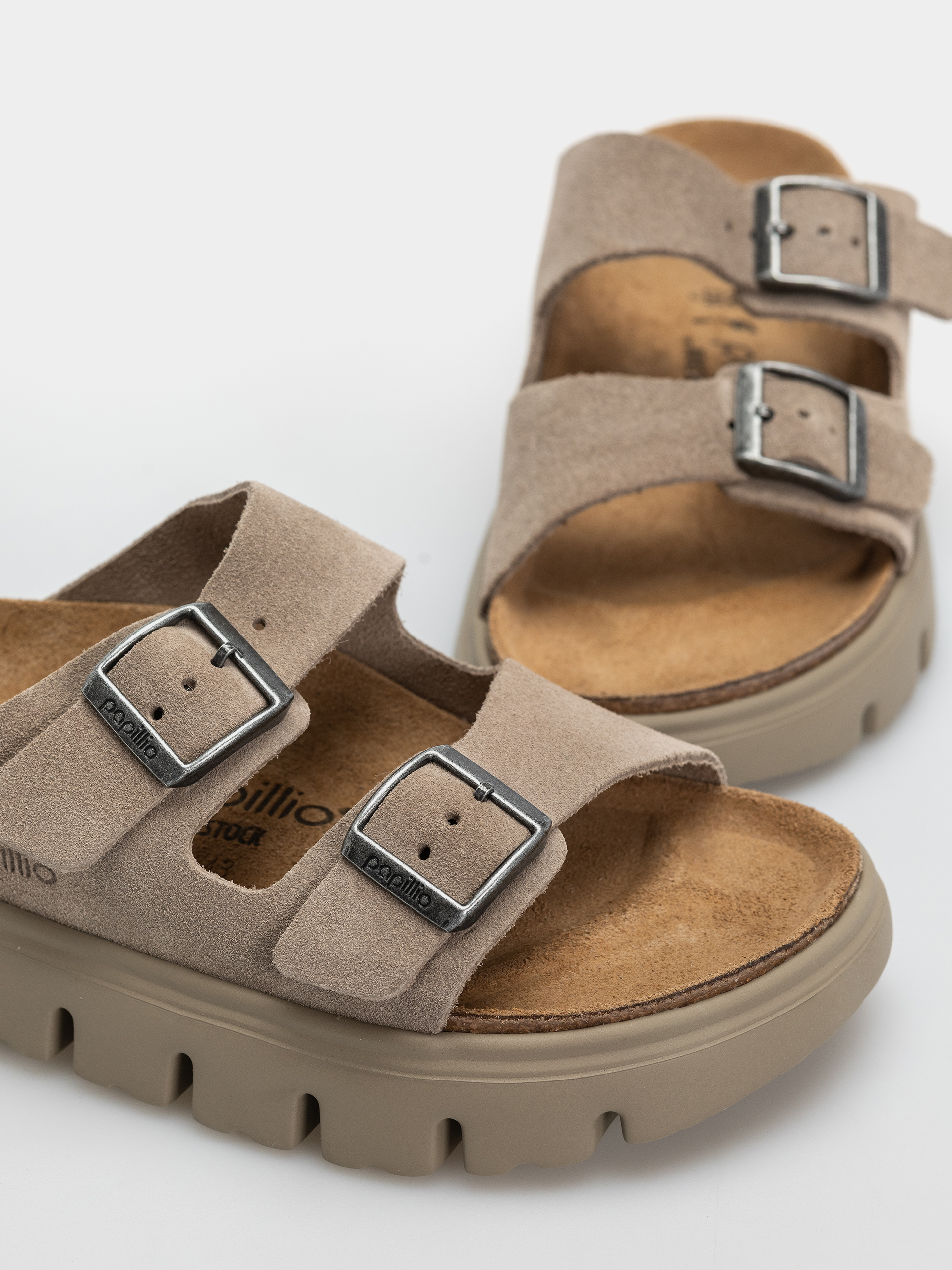 Birkenstock Arizona Chunky Suede Leather Narrow Wmn Flip-flop papucsok (taupe tonal)
