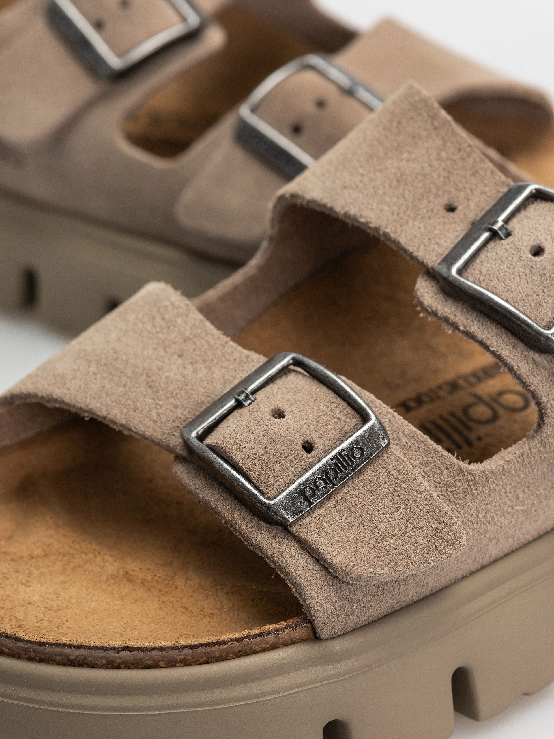 Birkenstock Arizona Chunky Suede Leather Narrow Wmn Flip-flop papucsok (taupe tonal)