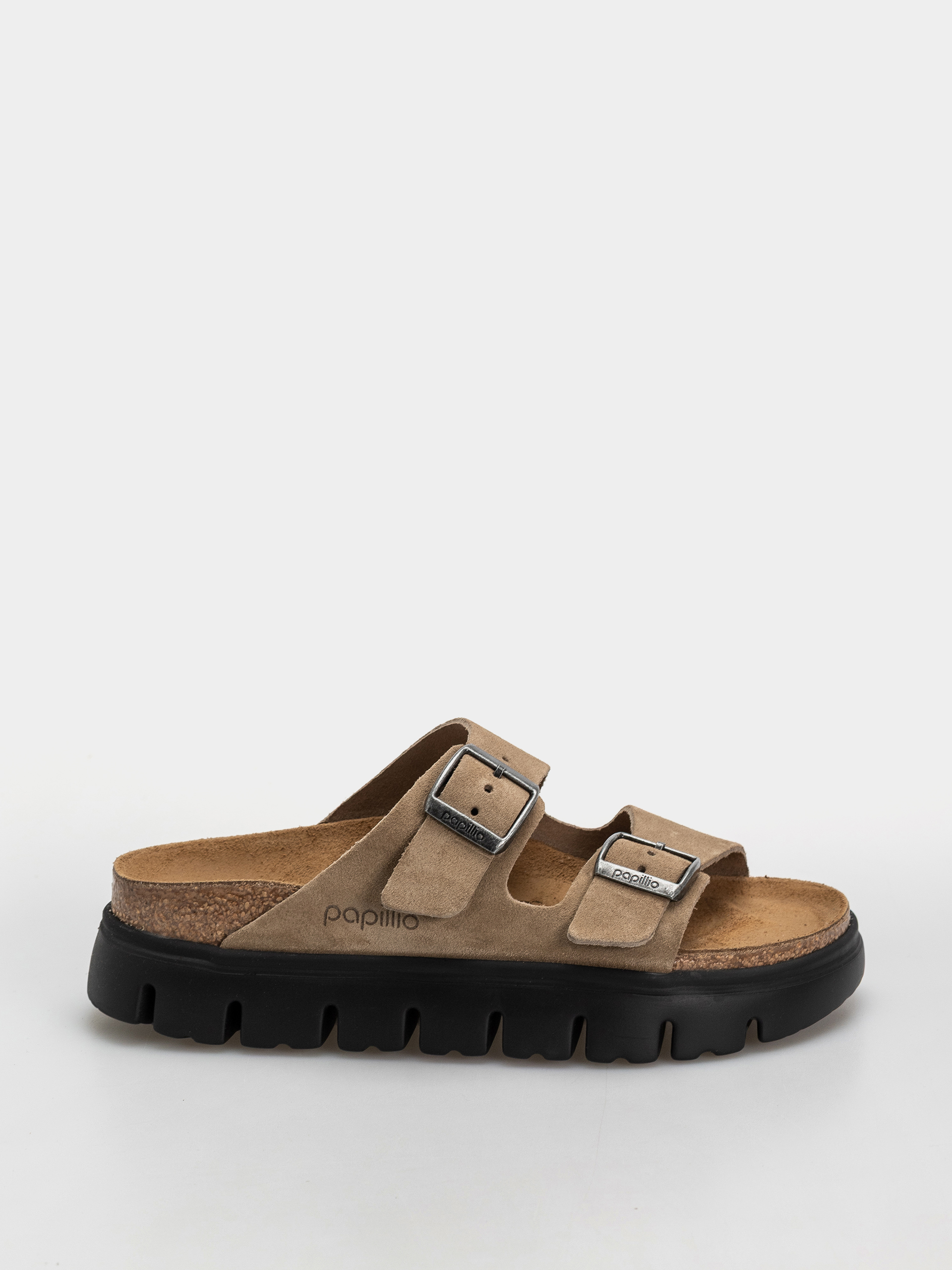 Birkenstock Arizona Chunky Suede Leather Narrow Wmn Flip-flop papucsok (gray taupe)