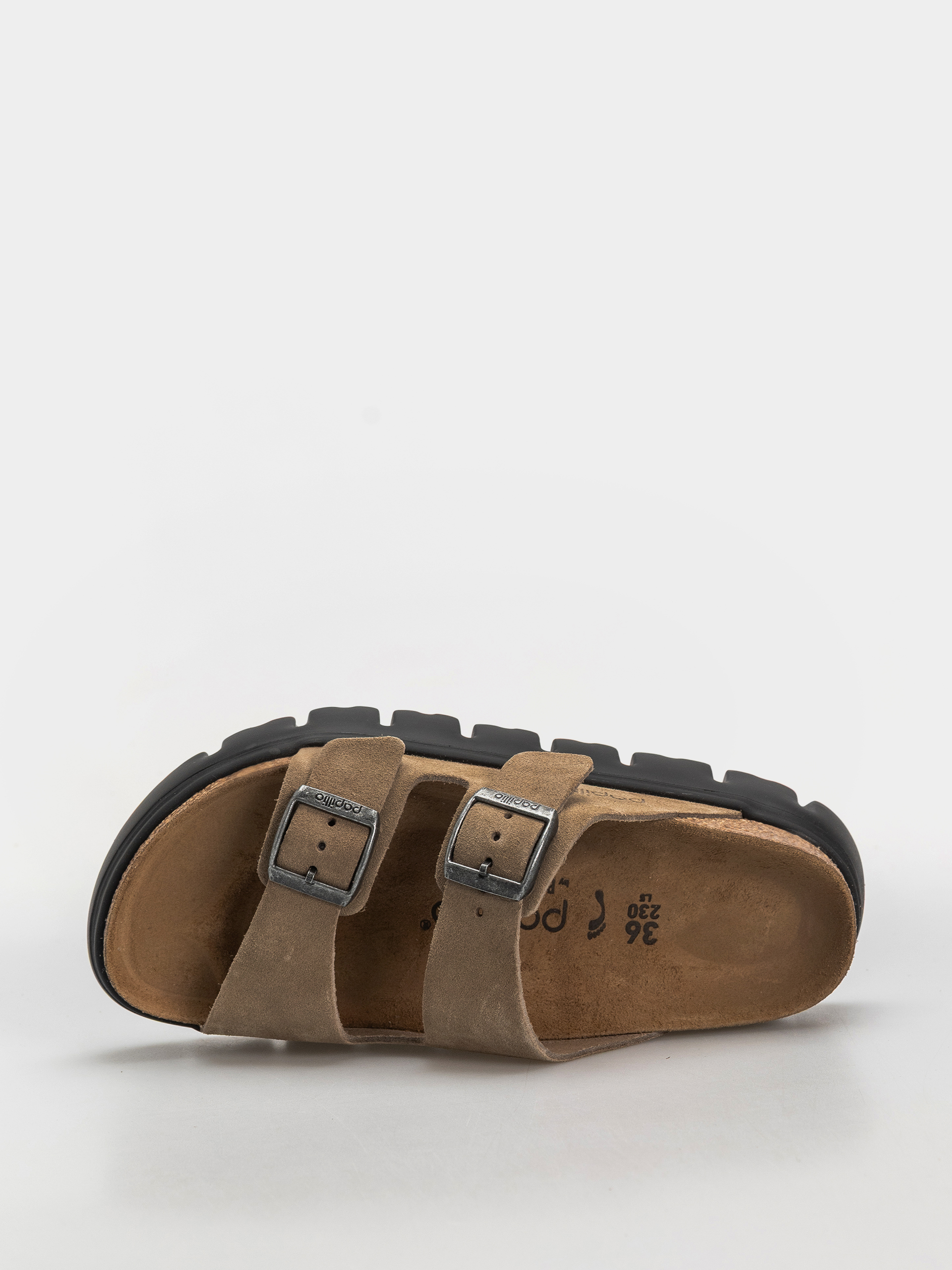 Birkenstock Arizona Chunky Suede Leather Narrow Wmn Flip-flop papucsok (gray taupe)