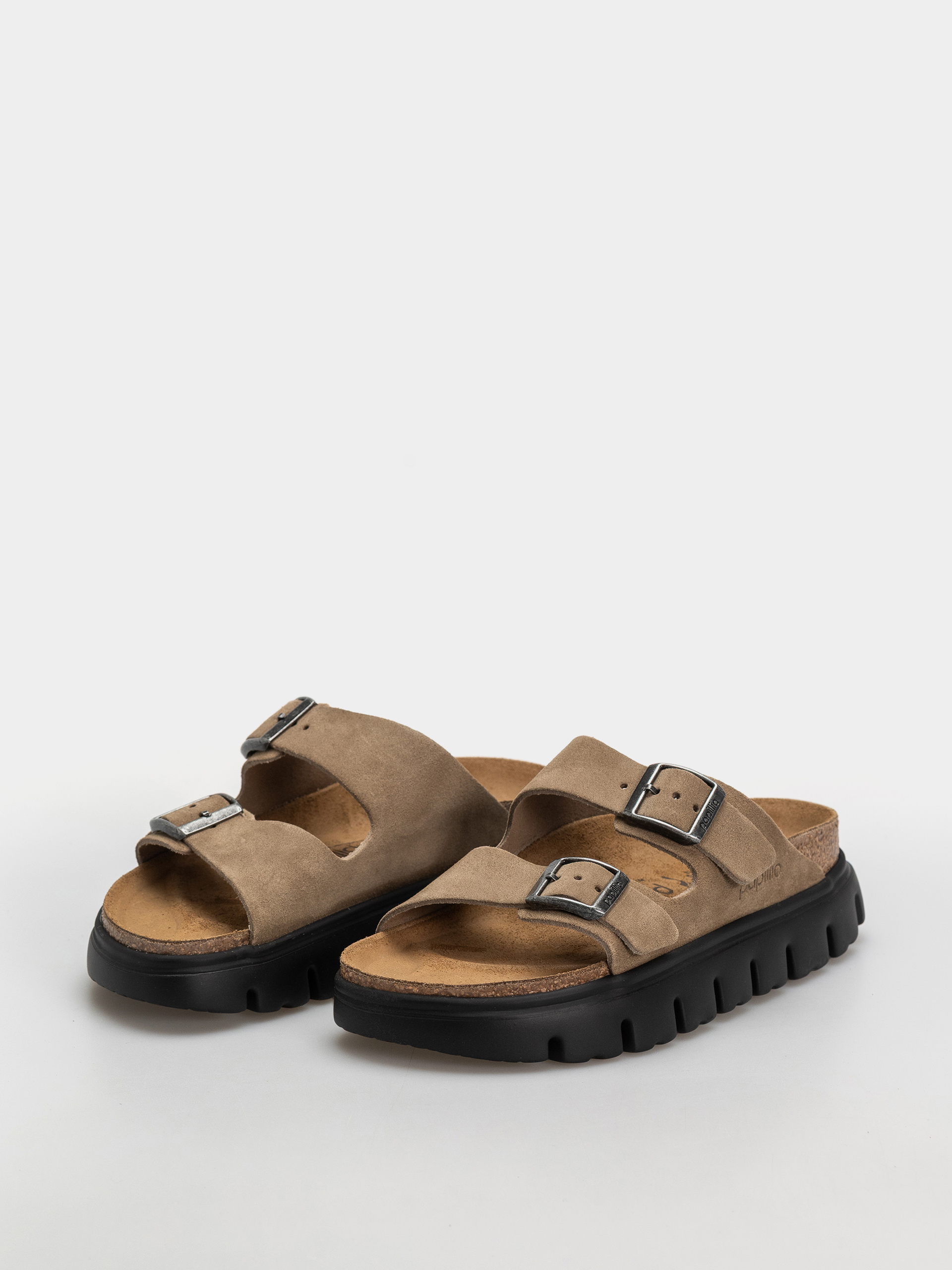 Birkenstock Arizona Chunky Suede Leather Narrow Wmn Flip-flop papucsok (gray taupe)