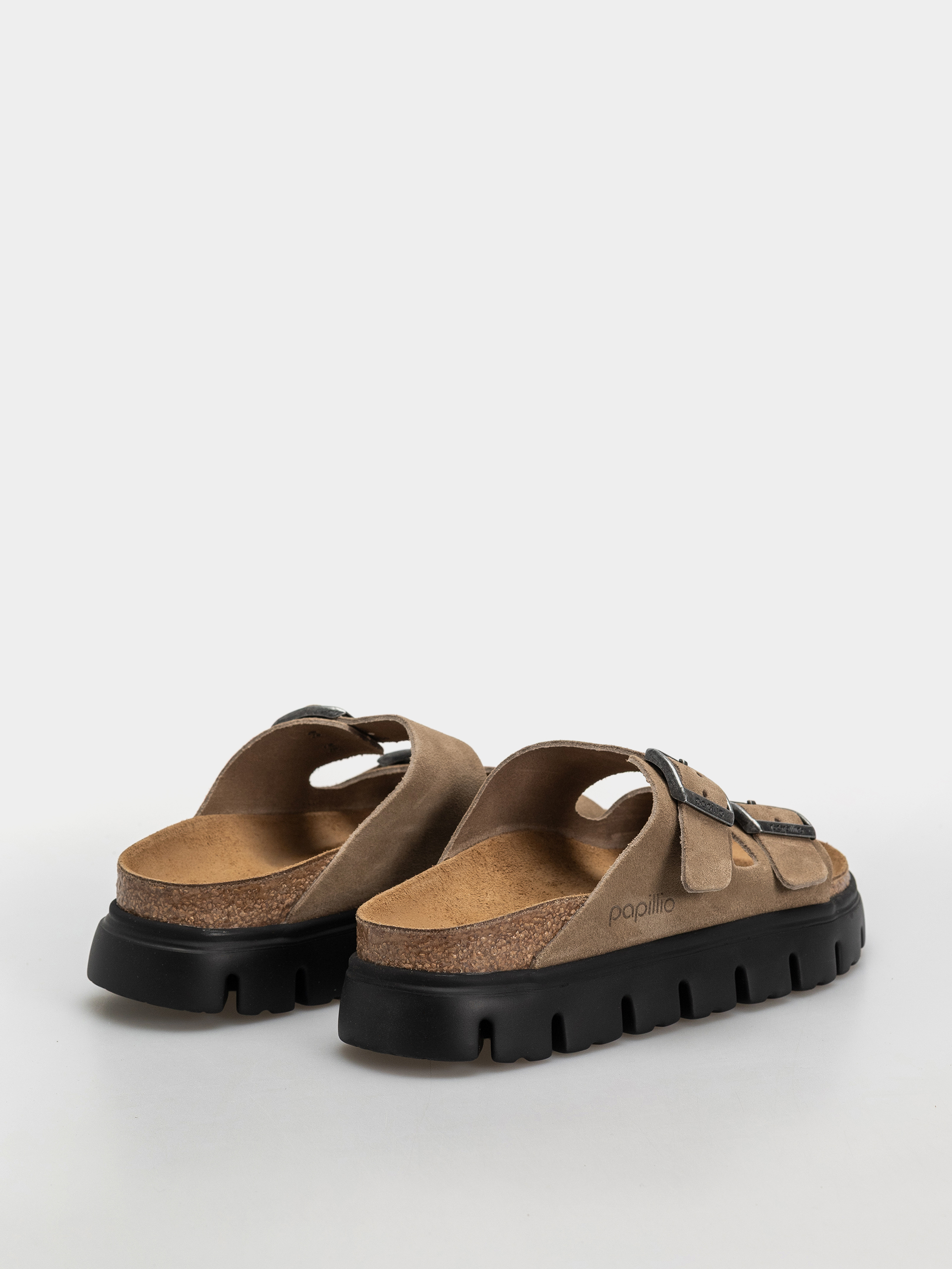 Birkenstock Arizona Chunky Suede Leather Narrow Wmn Flip-flop papucsok (gray taupe)