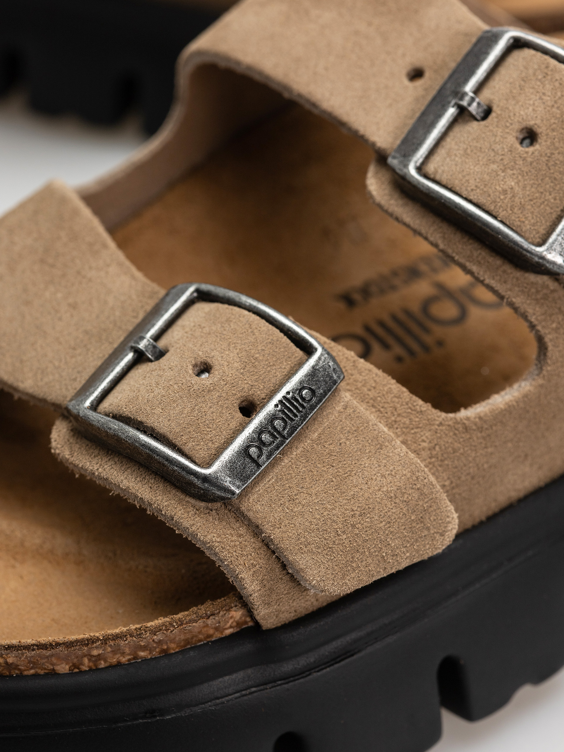 Birkenstock Arizona Chunky Suede Leather Narrow Wmn Flip-flop papucsok (gray taupe)