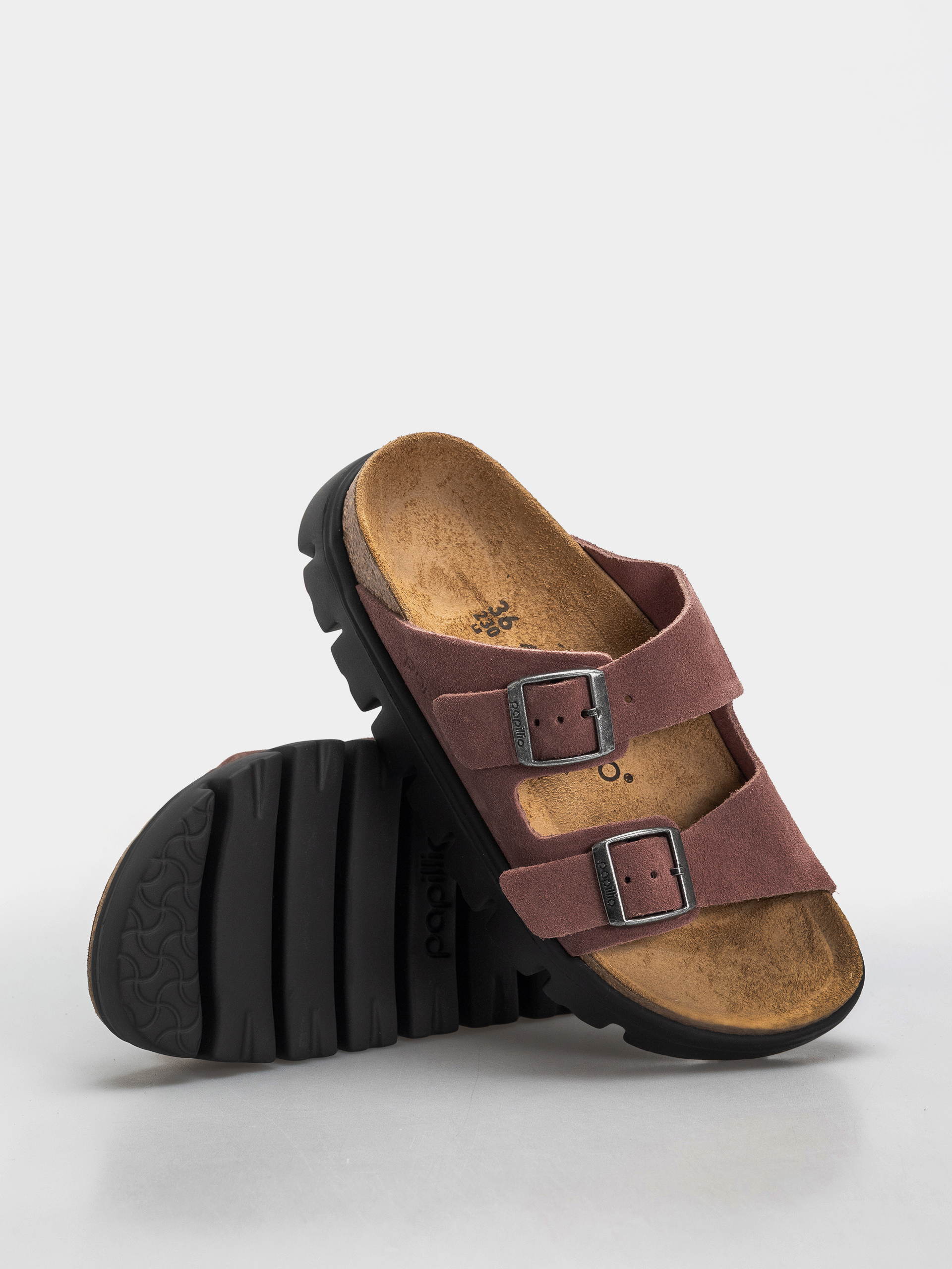 Birkenstock Arizona Chunky Suede Leather Narrow Wmn Flip-flop papucsok (pepper)