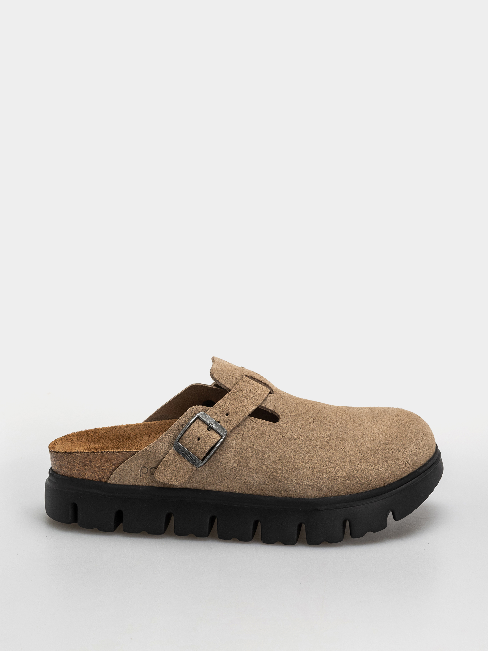 Birkenstock Boston Chunky Suede Leather Narrow Wmn Flip-flop papucsok (gray taupe)