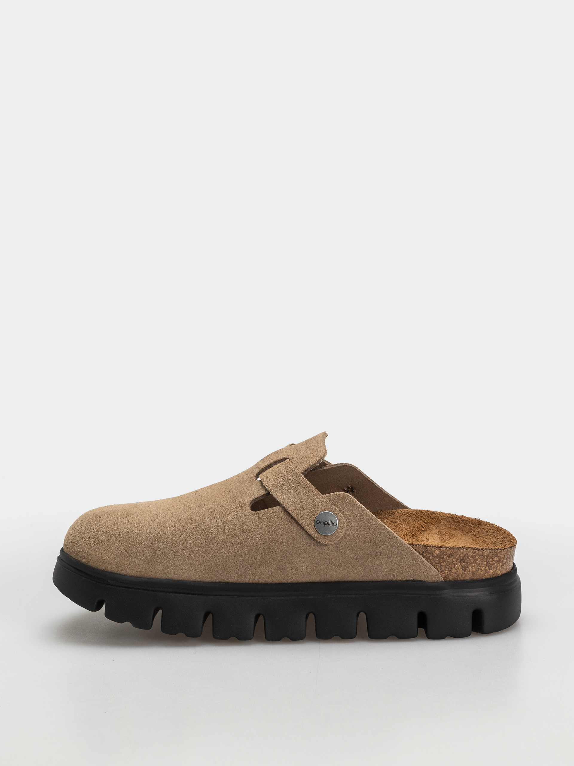 Birkenstock Boston Chunky Suede Leather Narrow Wmn Flip-flop papucsok (gray taupe)