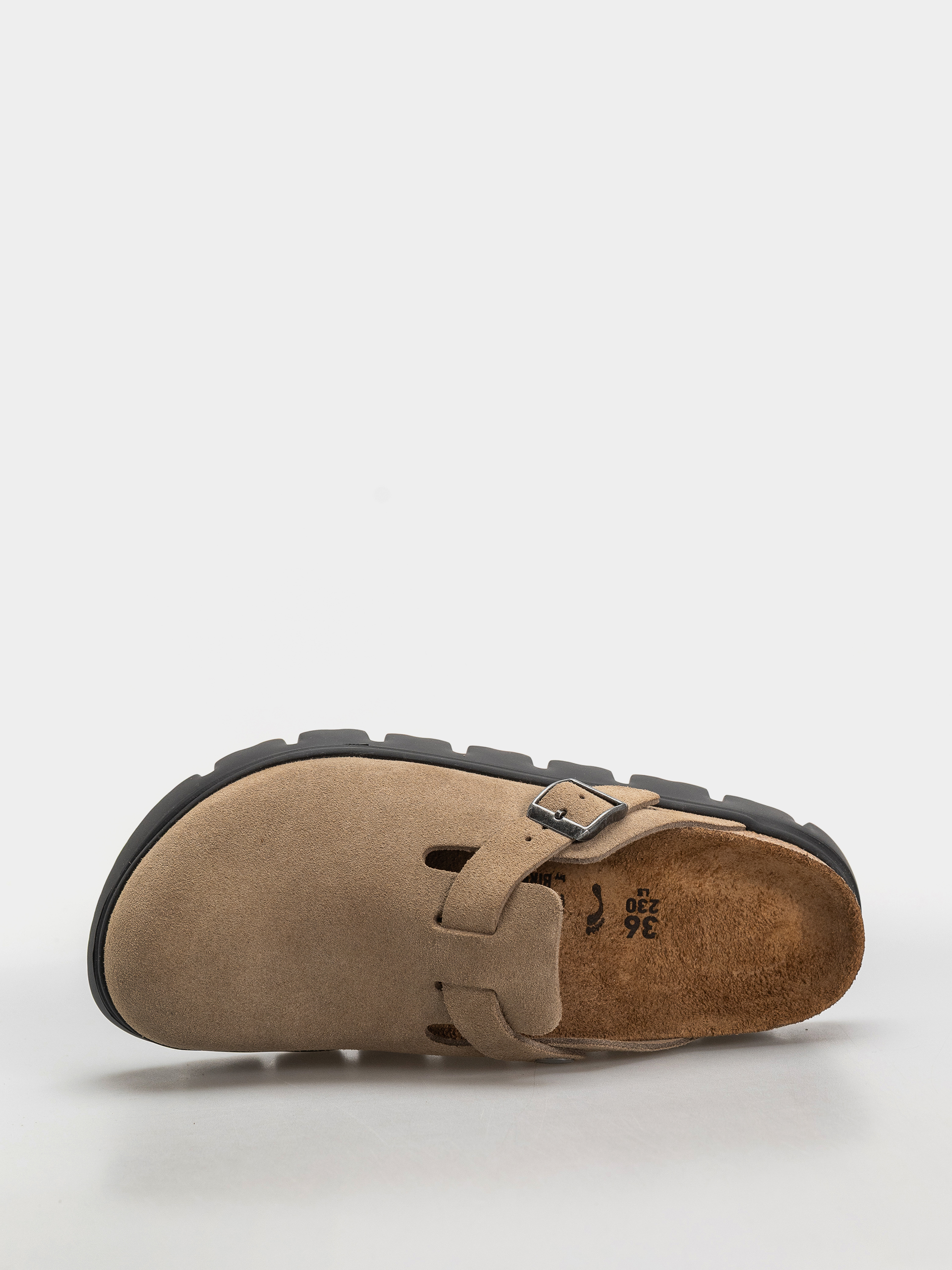 Birkenstock Boston Chunky Suede Leather Narrow Wmn Flip-flop papucsok (gray taupe)
