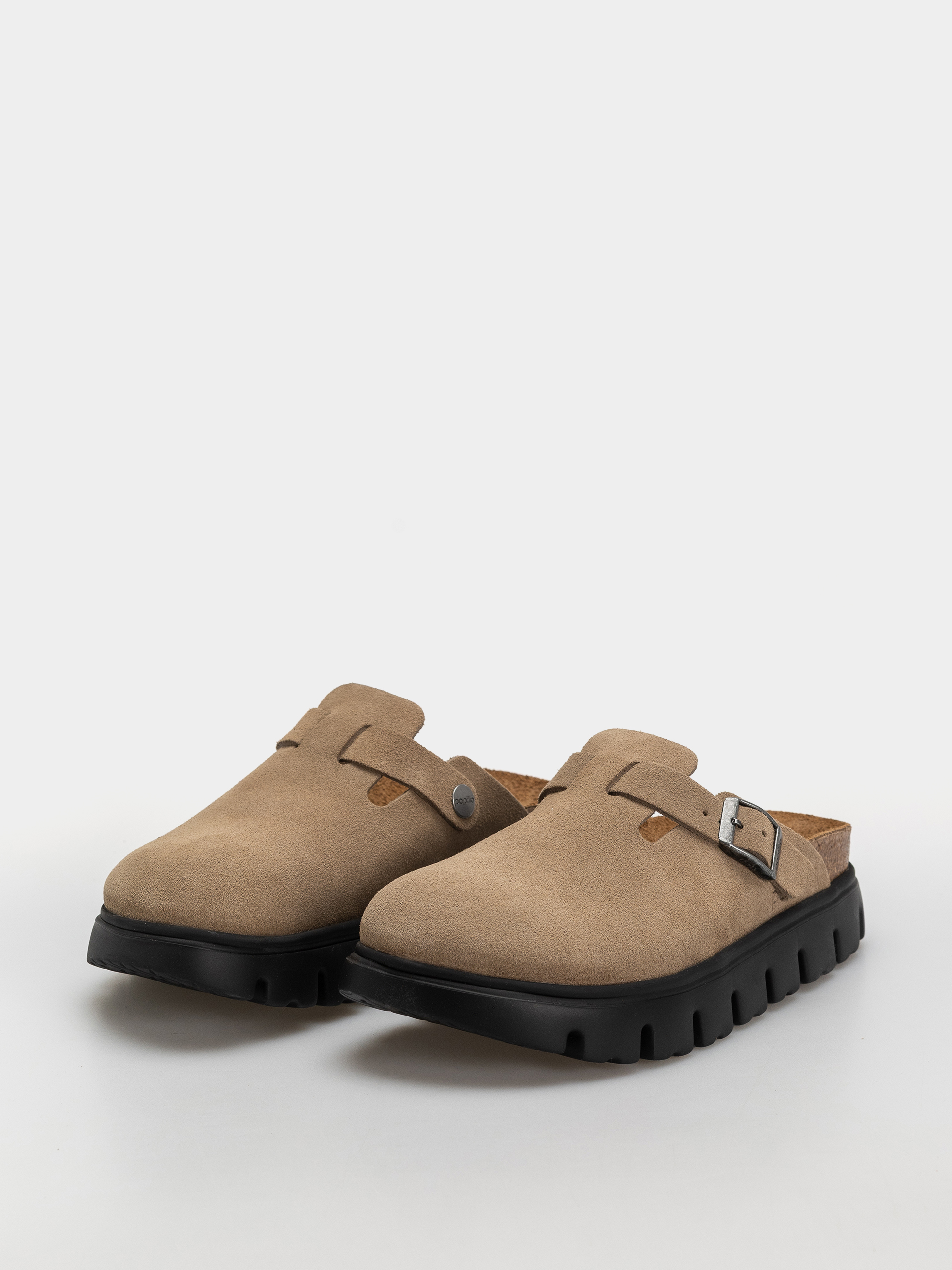 Birkenstock Boston Chunky Suede Leather Narrow Wmn Flip-flop papucsok (gray taupe)