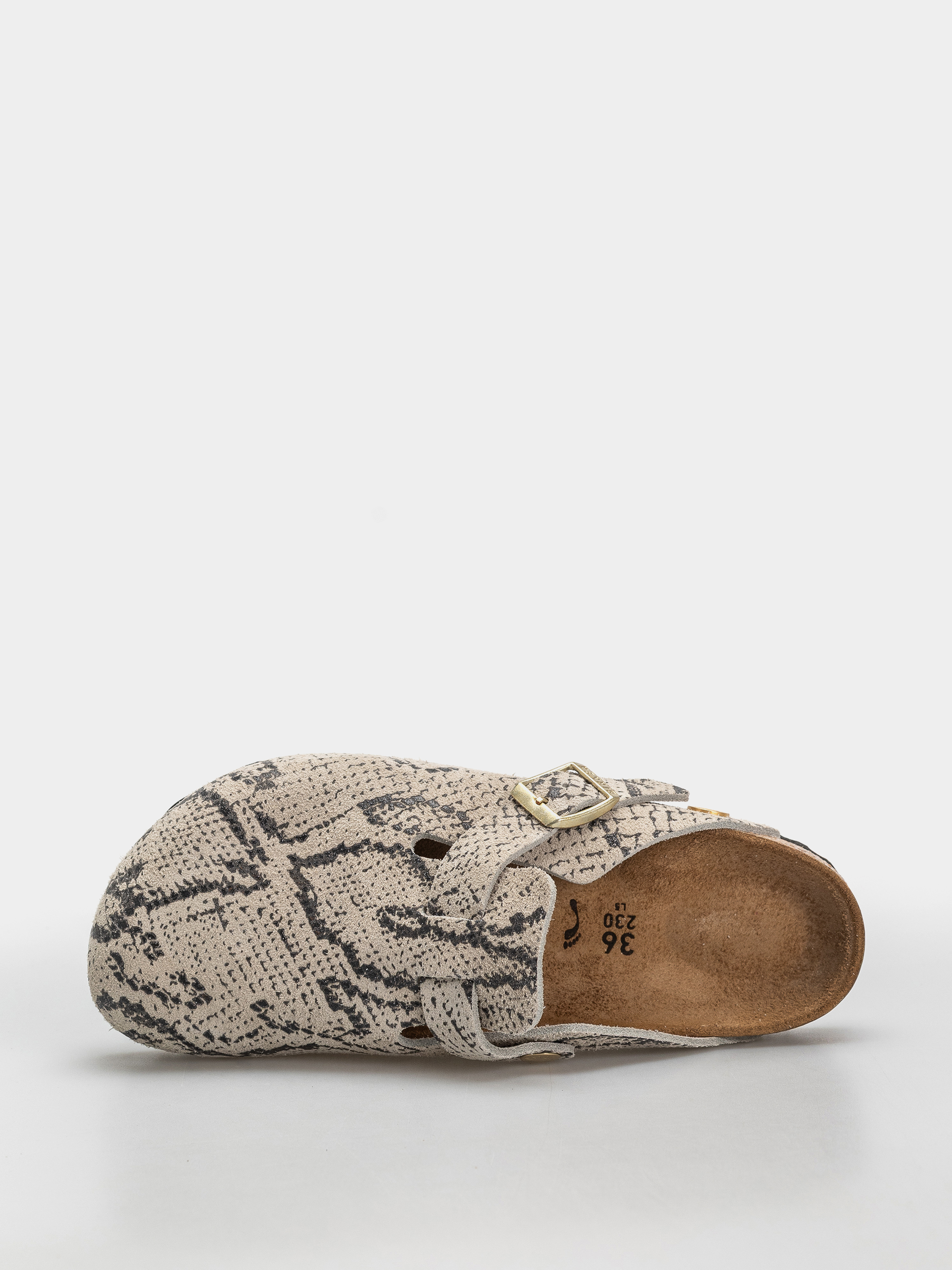Birkenstock Boston Rivet Logo Suede Leather Narrow Wmn Flip-flop papucsok (snake oyster)