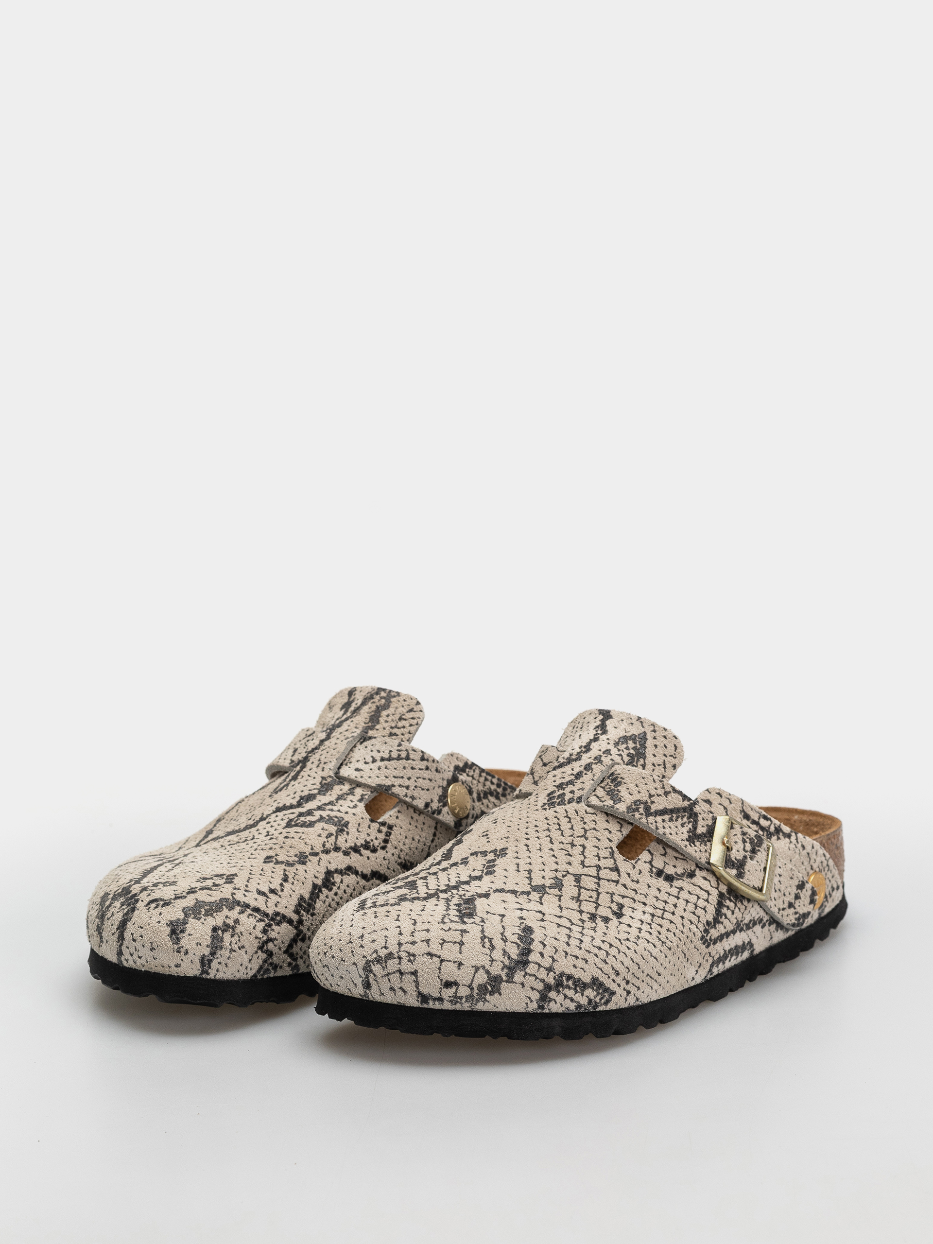 Birkenstock Boston Rivet Logo Suede Leather Narrow Wmn Flip-flop papucsok (snake oyster)