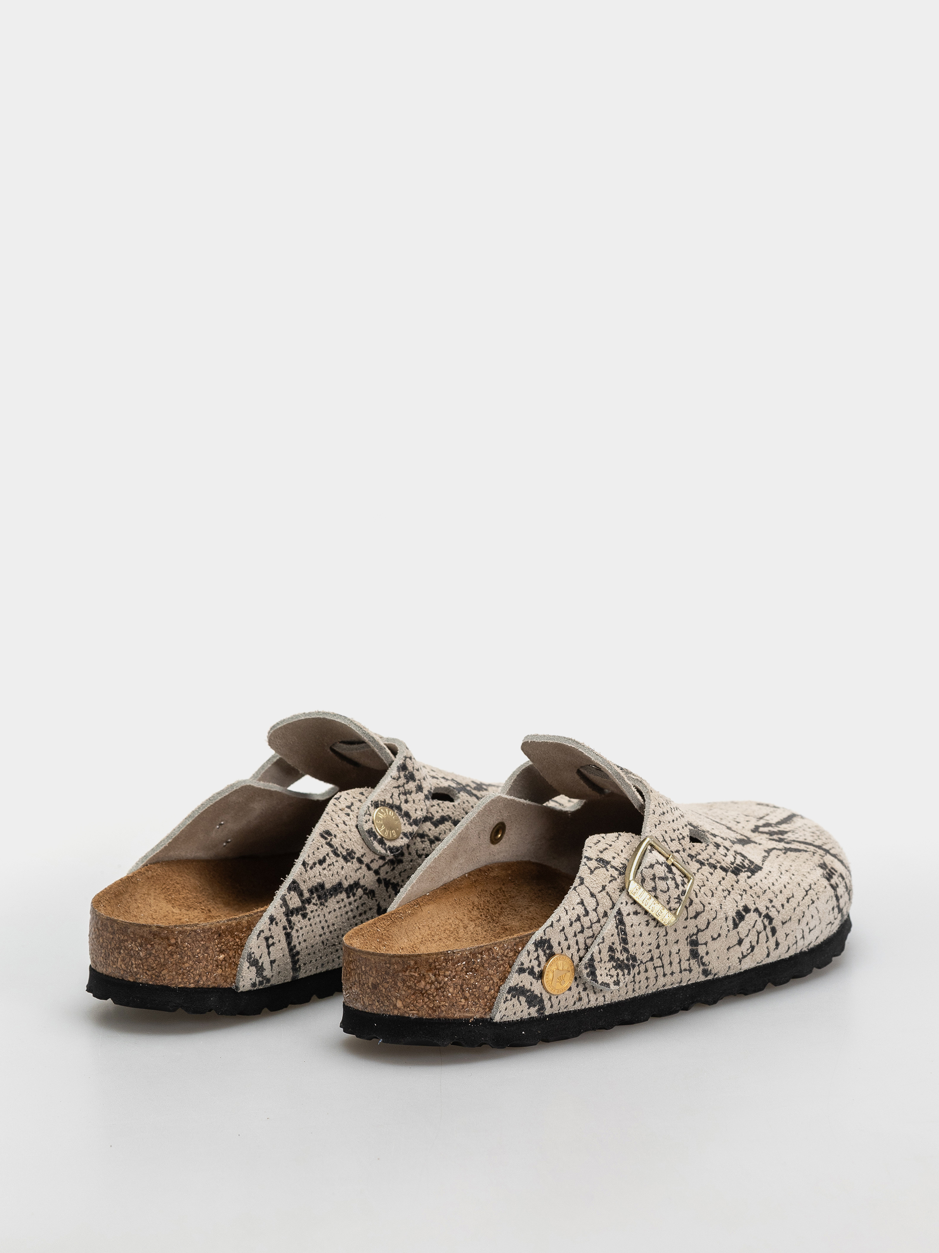 Birkenstock Boston Rivet Logo Suede Leather Narrow Wmn Flip-flop papucsok (snake oyster)