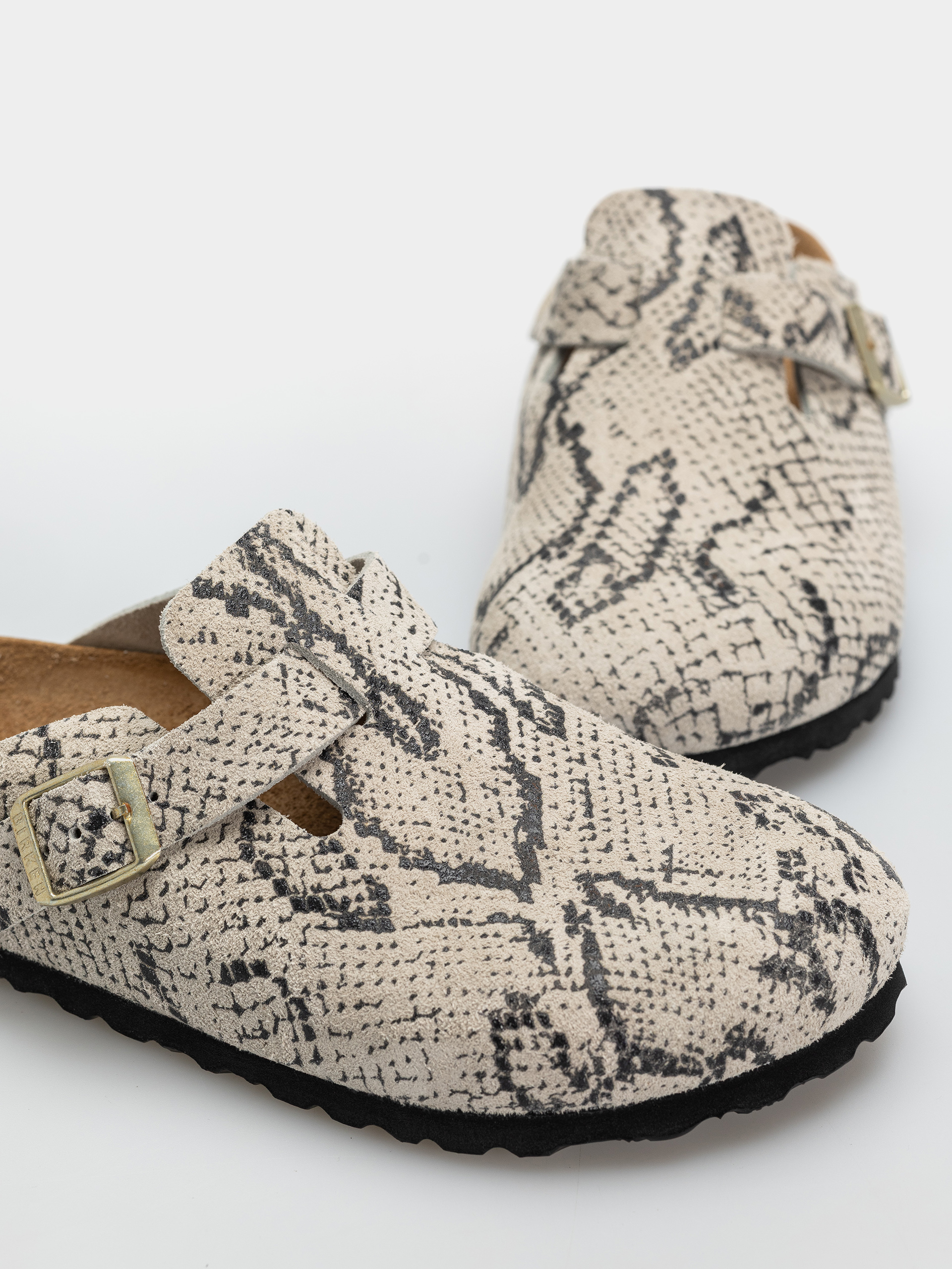 Birkenstock Boston Rivet Logo Suede Leather Narrow Wmn Flip-flop papucsok (snake oyster)