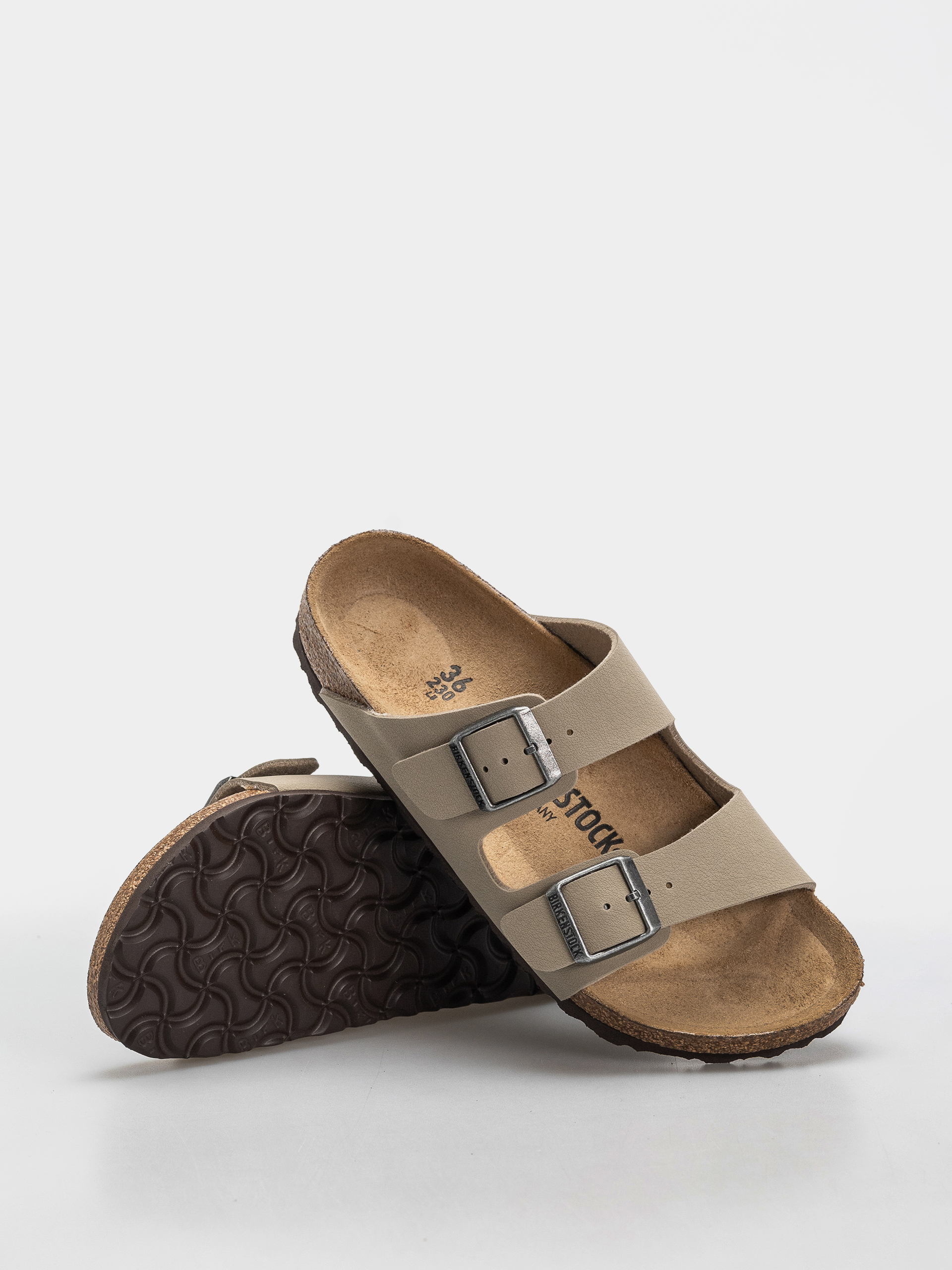 Birkenstock Arizona Birko Flor Narrow Flip-flop papucsok (faded khaki/dark brown os)