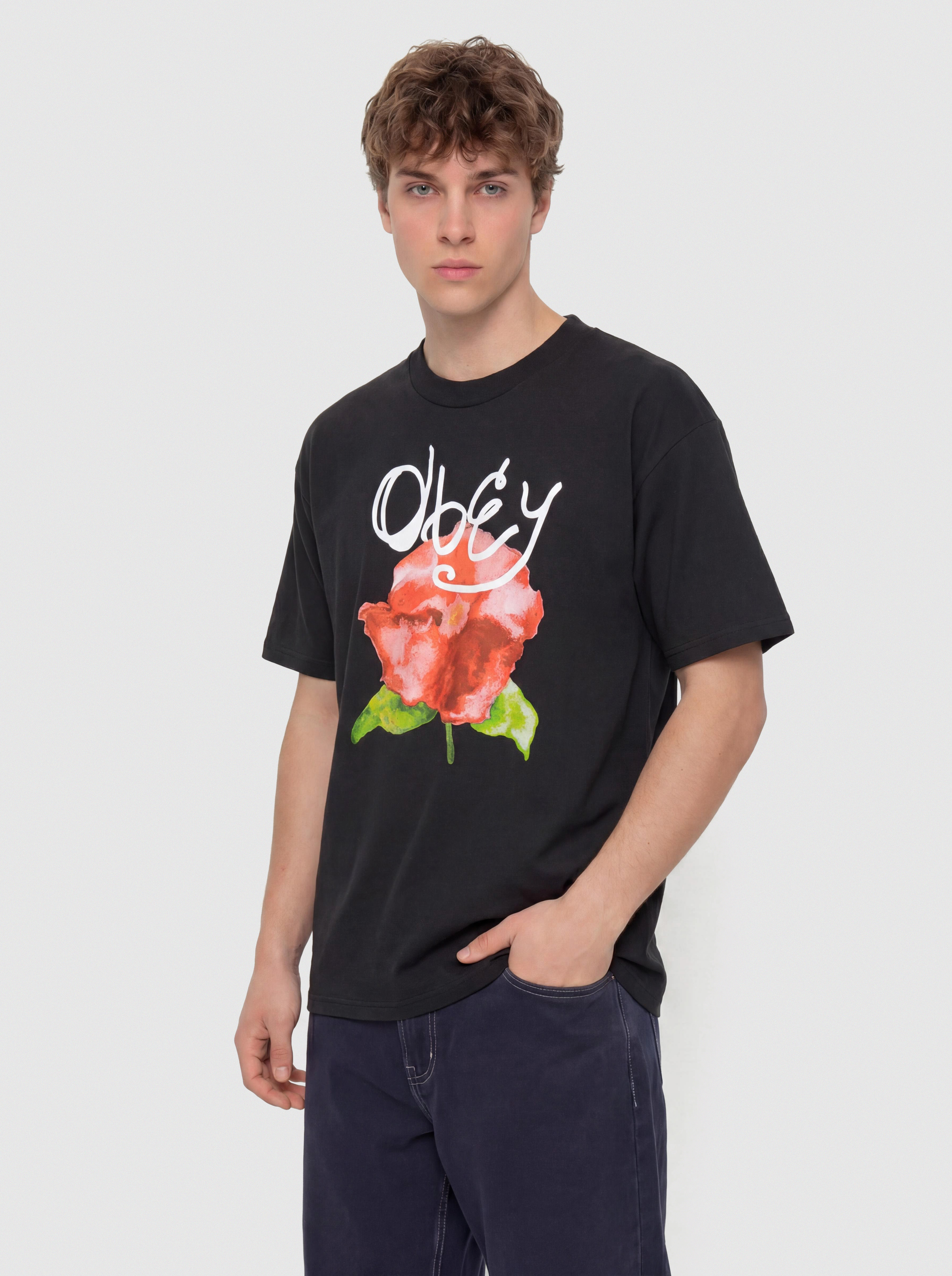 Pu00f3lu00f3 OBEY Watercolor Poppy (vintage black)
