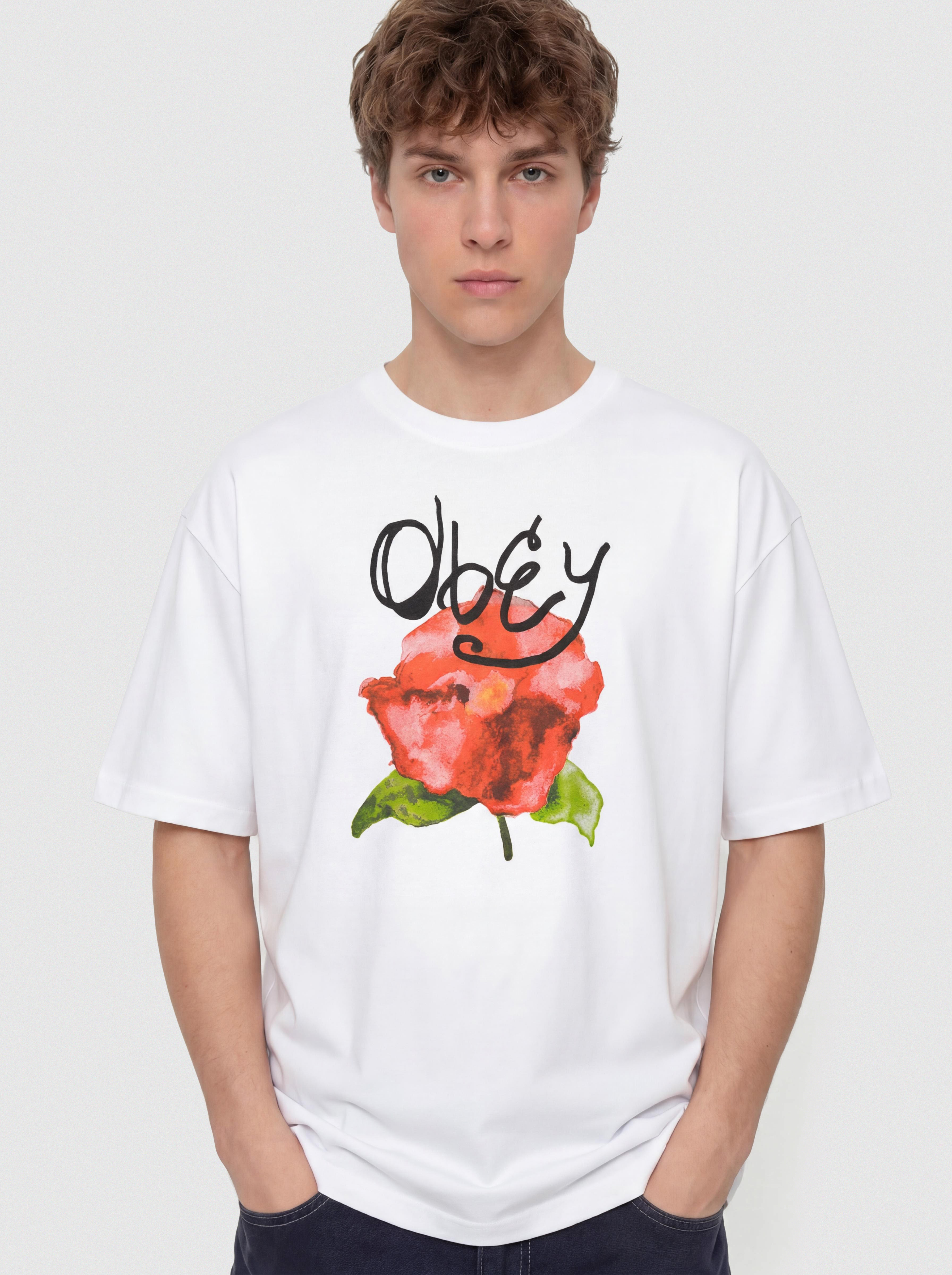 Póló OBEY Watercolor Poppy (white)