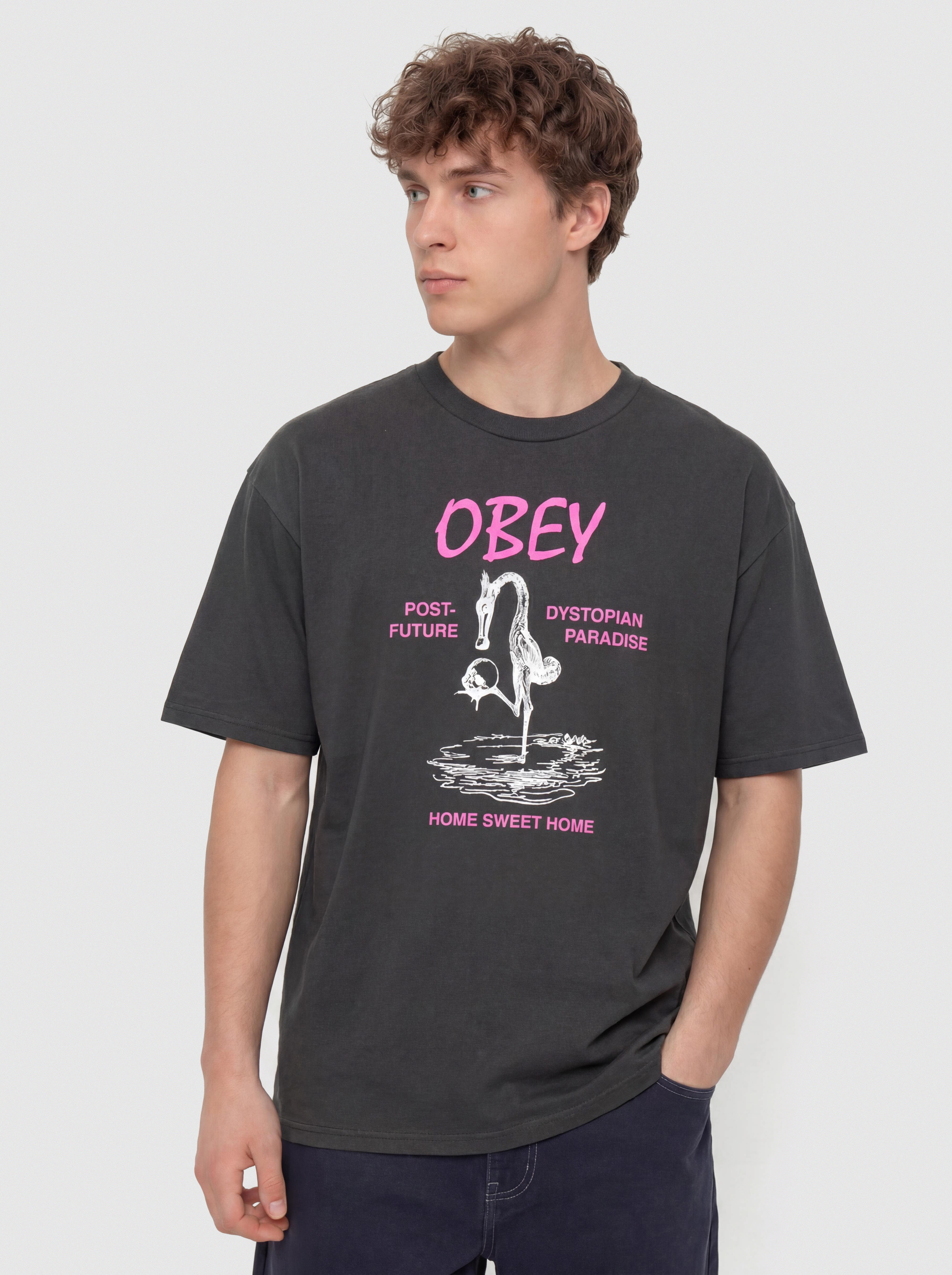 OBEY Post Future Póló (vintage black)