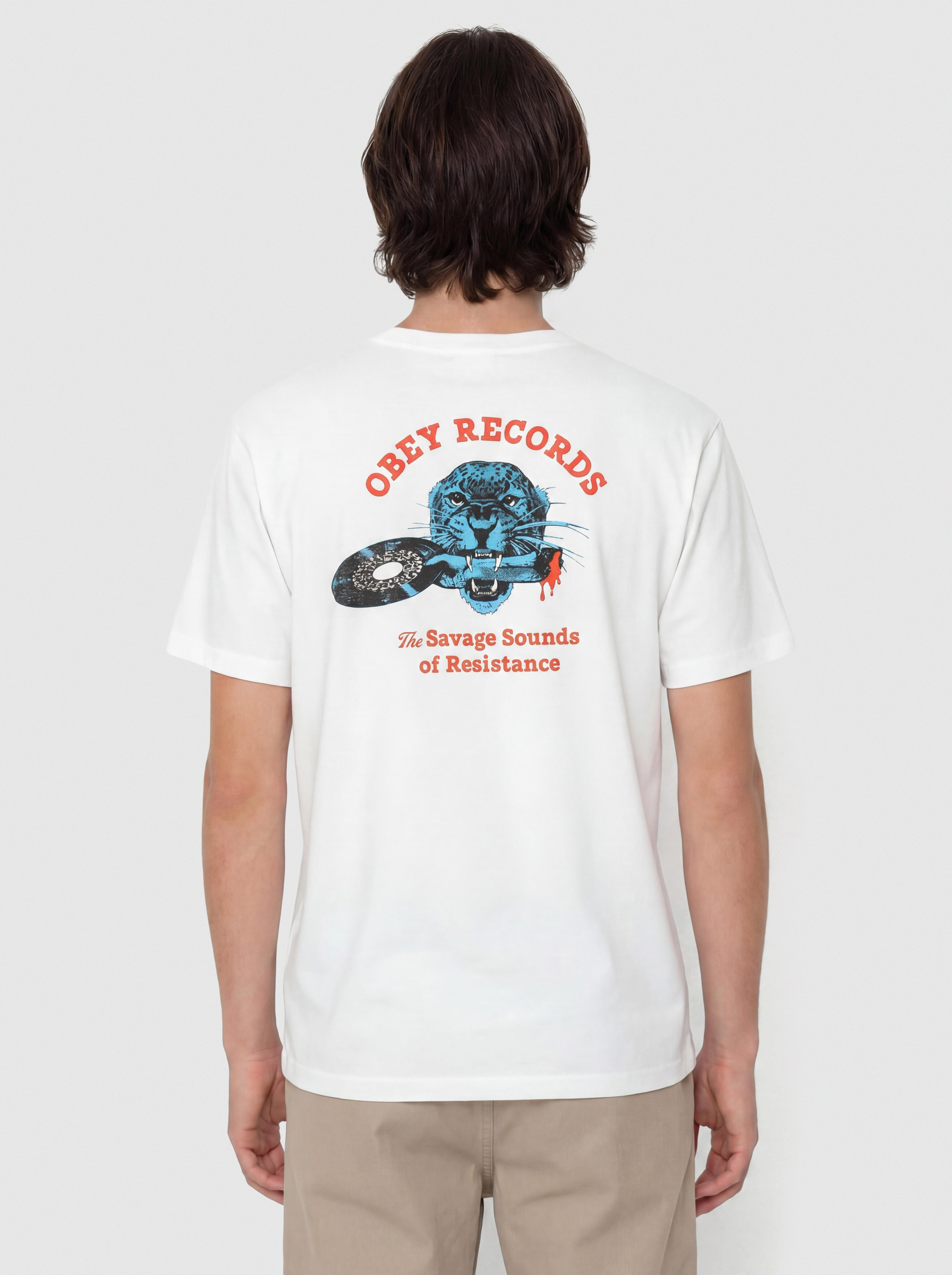 Póló OBEY Savage Sounds Leopard (white)