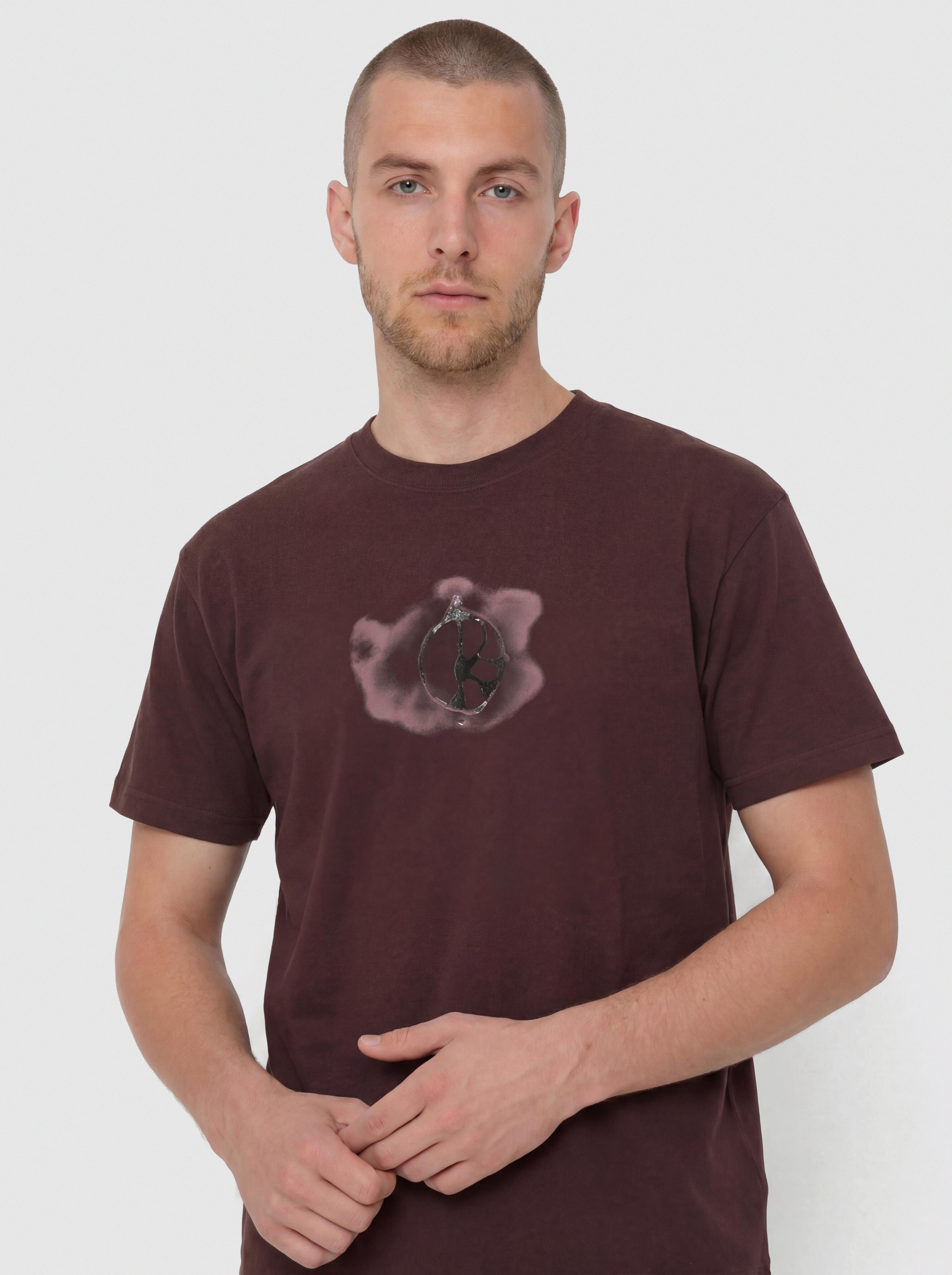 Póló Polar Skate Metal Logo (washed bordeaux)