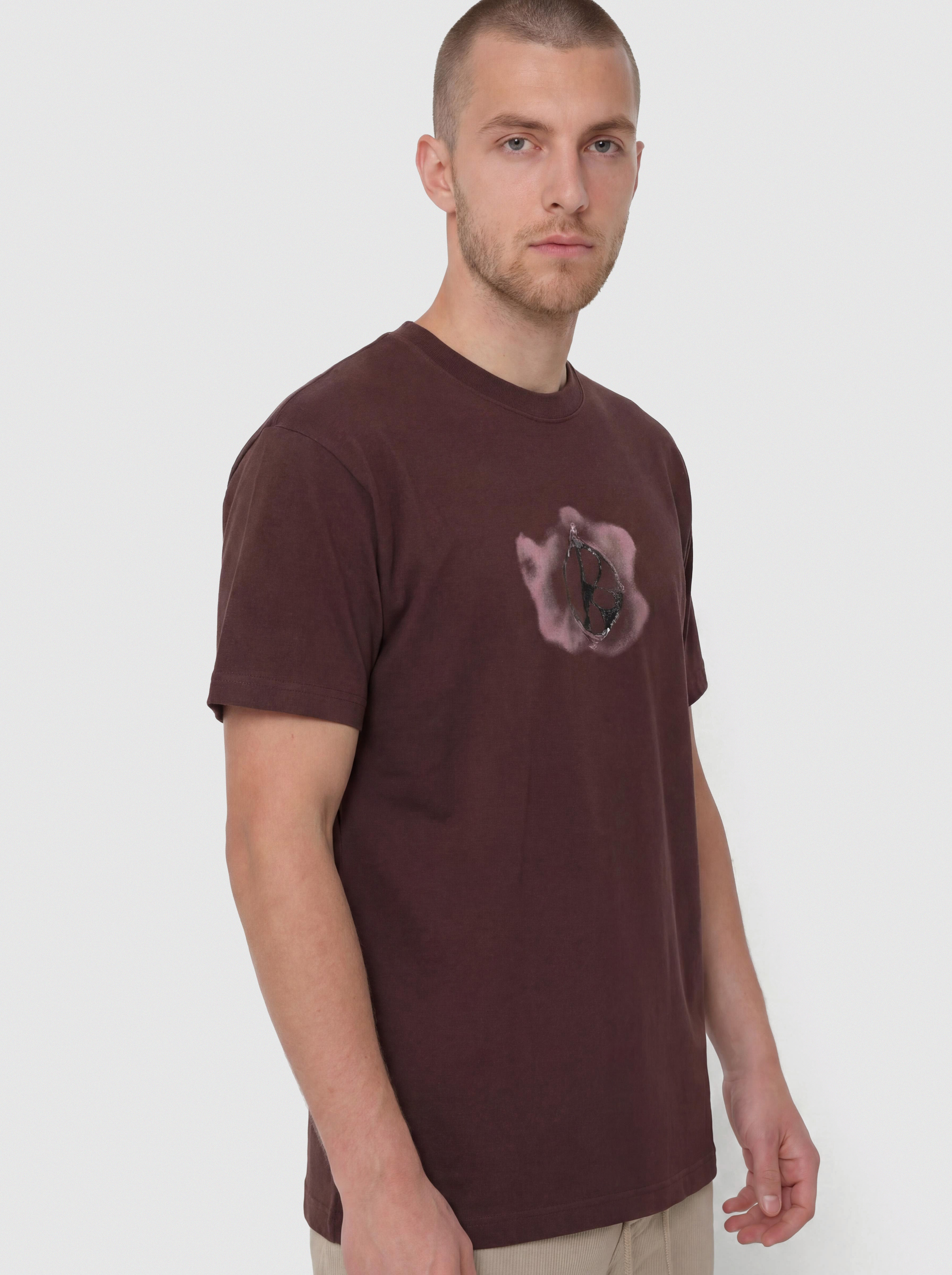 Póló Polar Skate Metal Logo (washed bordeaux)