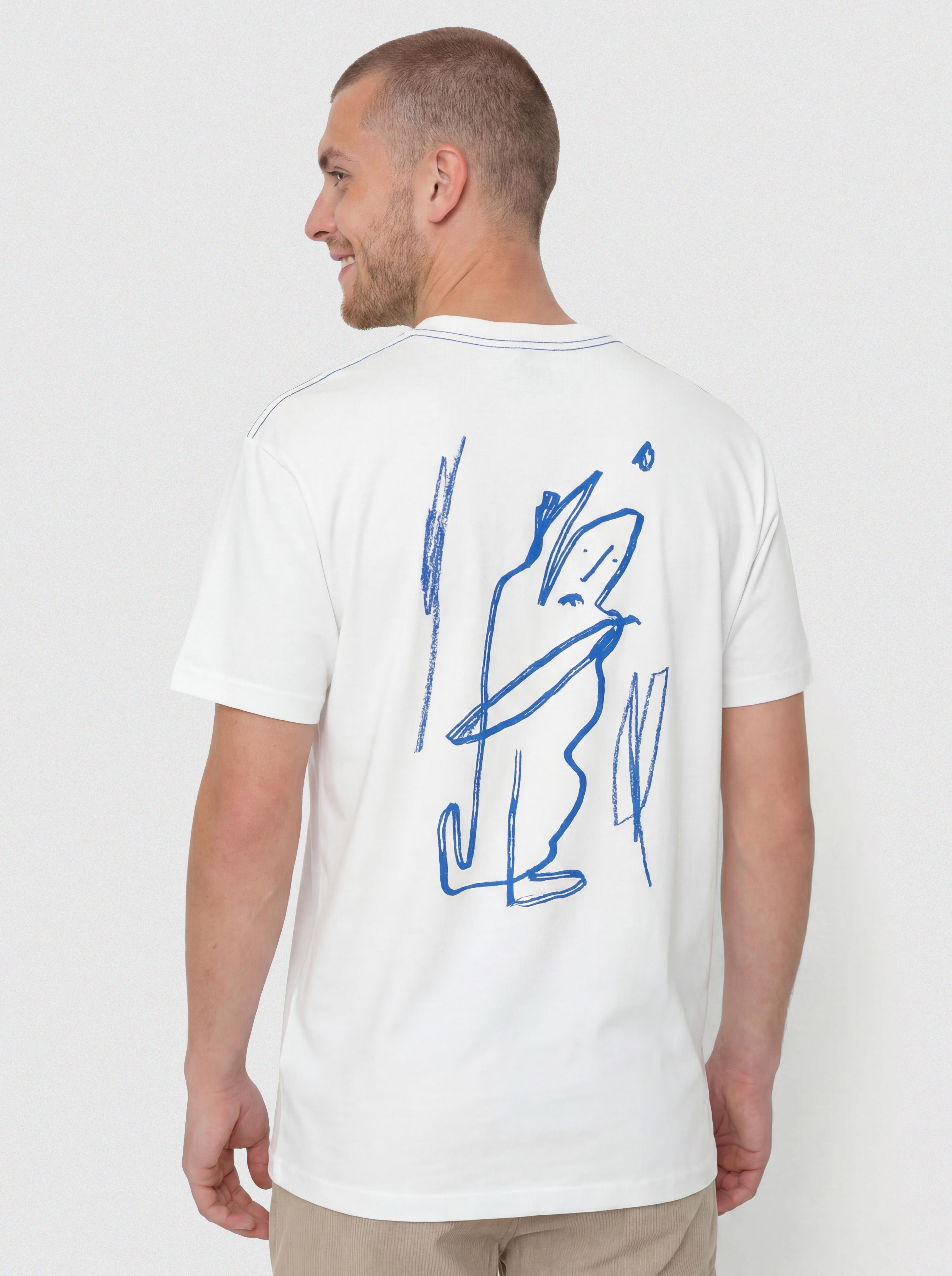 Póló Polar Skate Contrast Doodle (white/ultramarine)