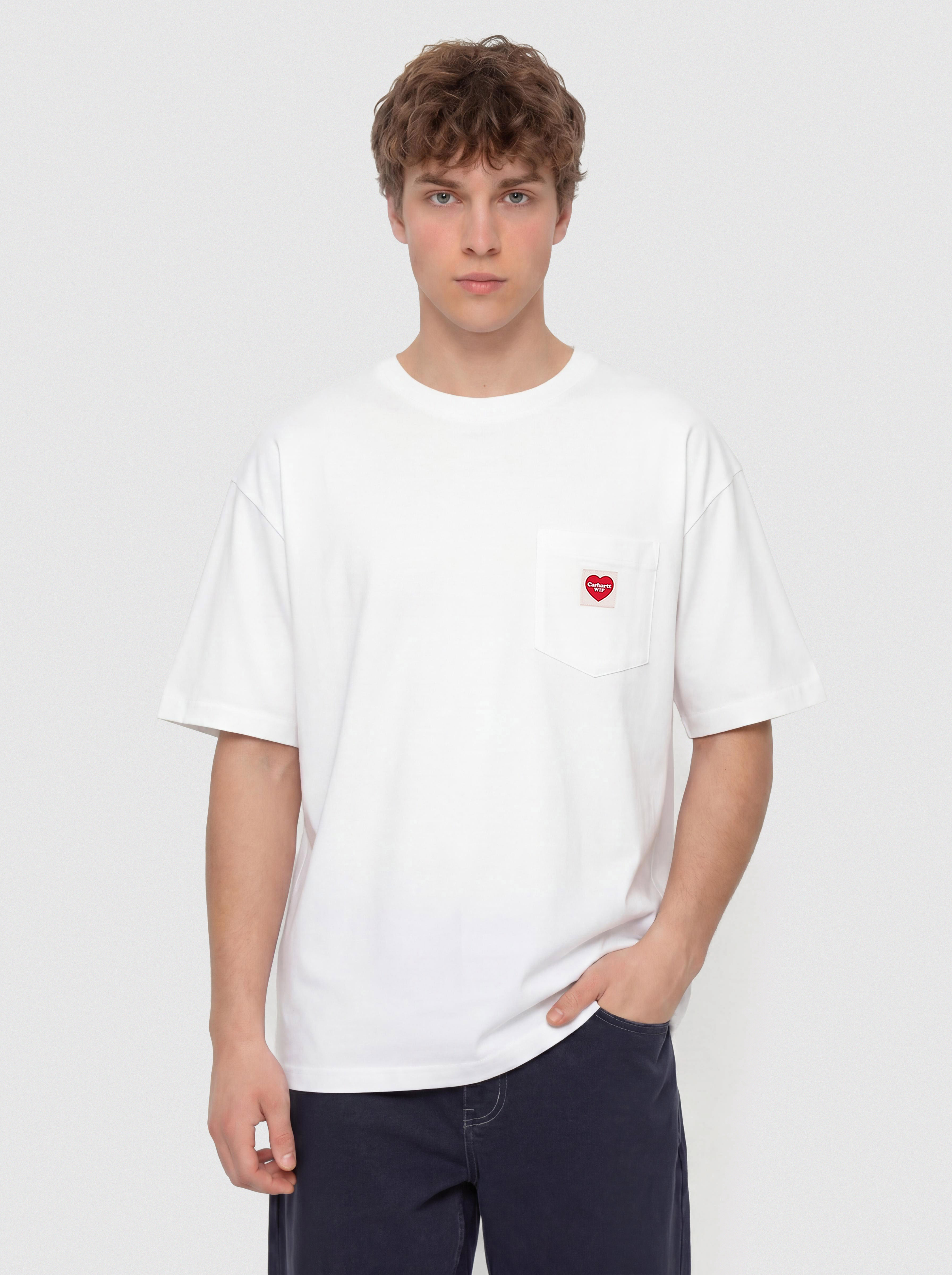 Carhartt WIP Pocket Heart Póló (white/red)