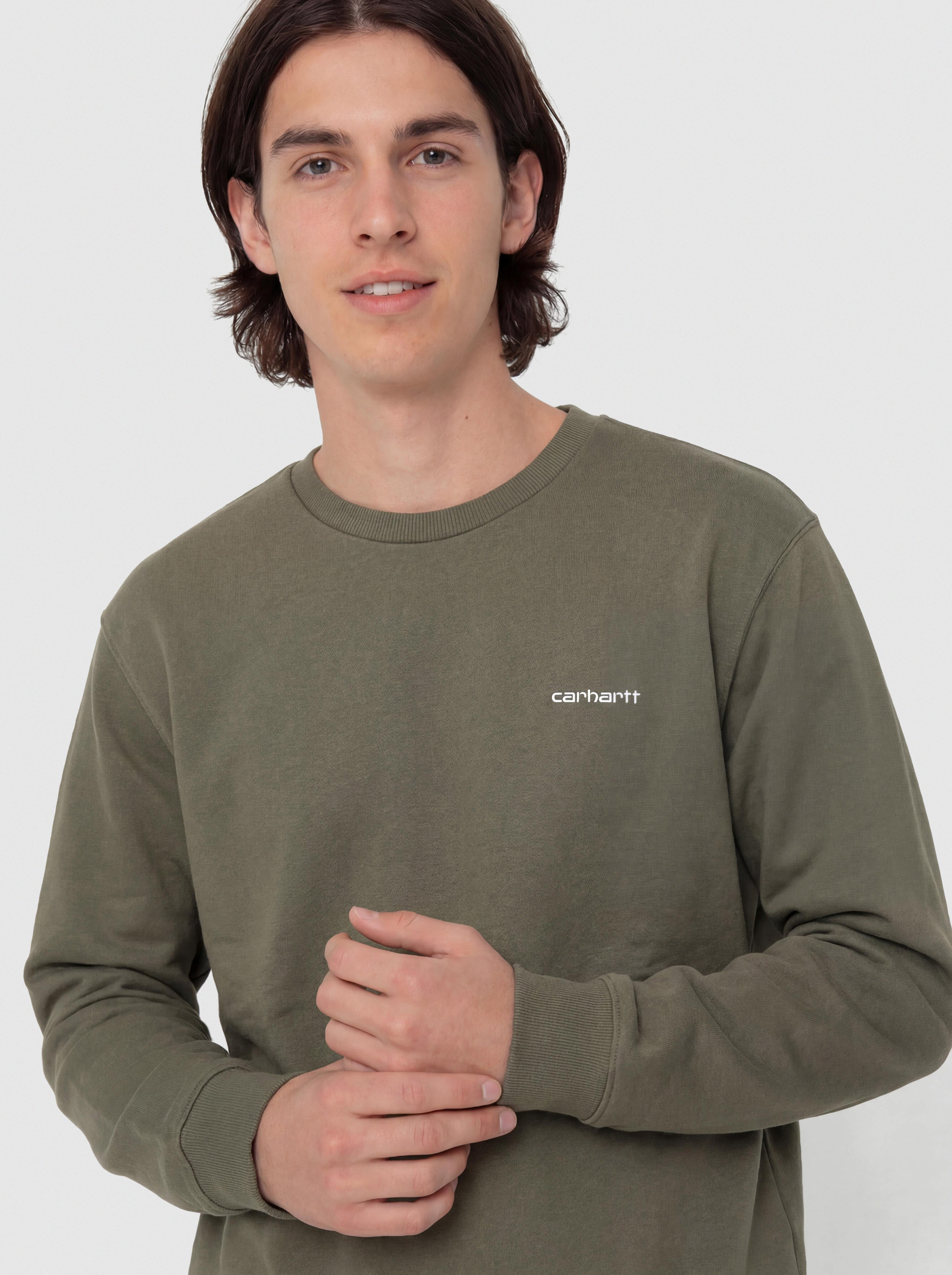 Pulóver Carhartt WIP Script Embroidery (leaf/white)