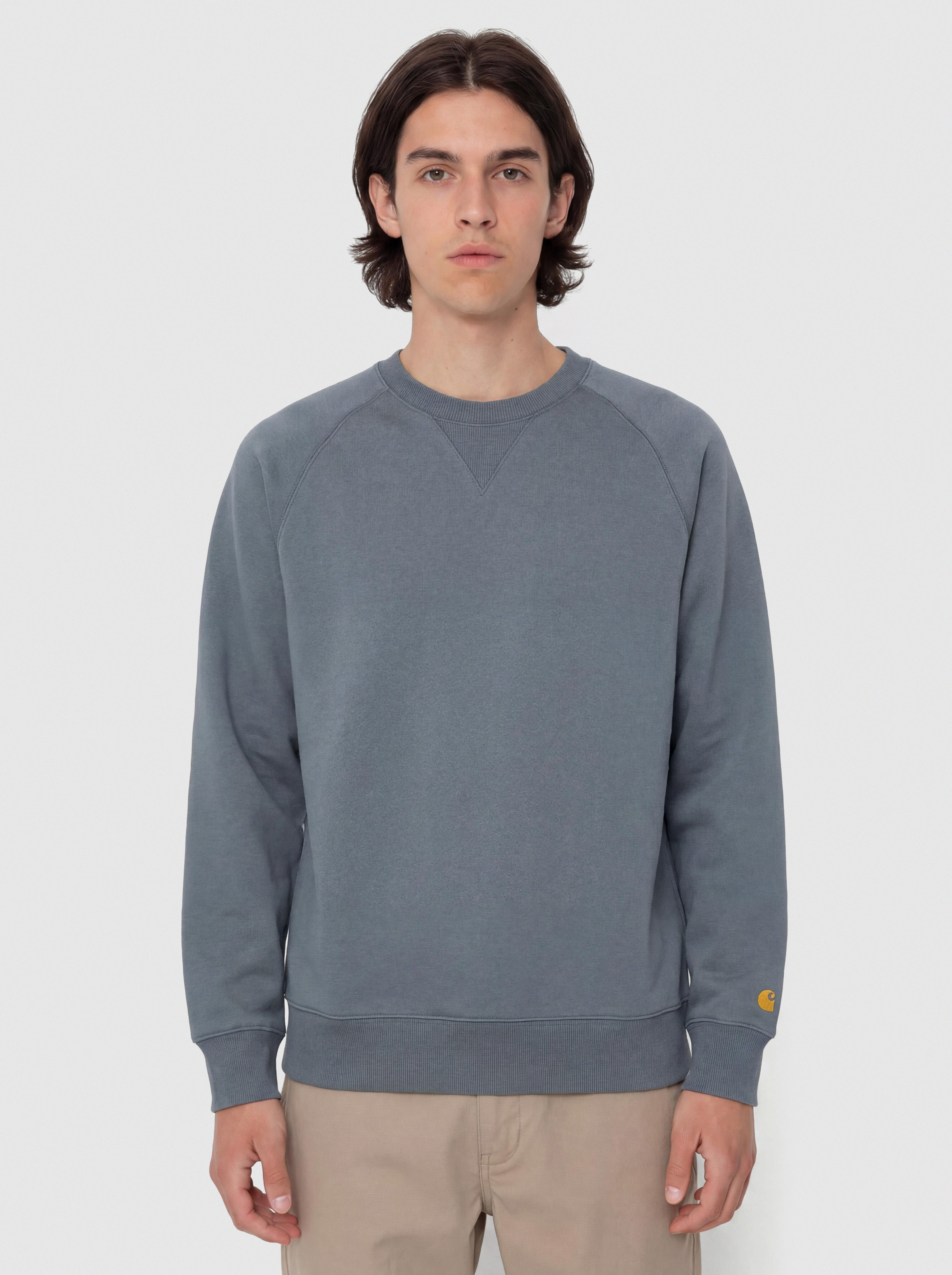 Pulóver Carhartt WIP Chase (cozy blue/gold)