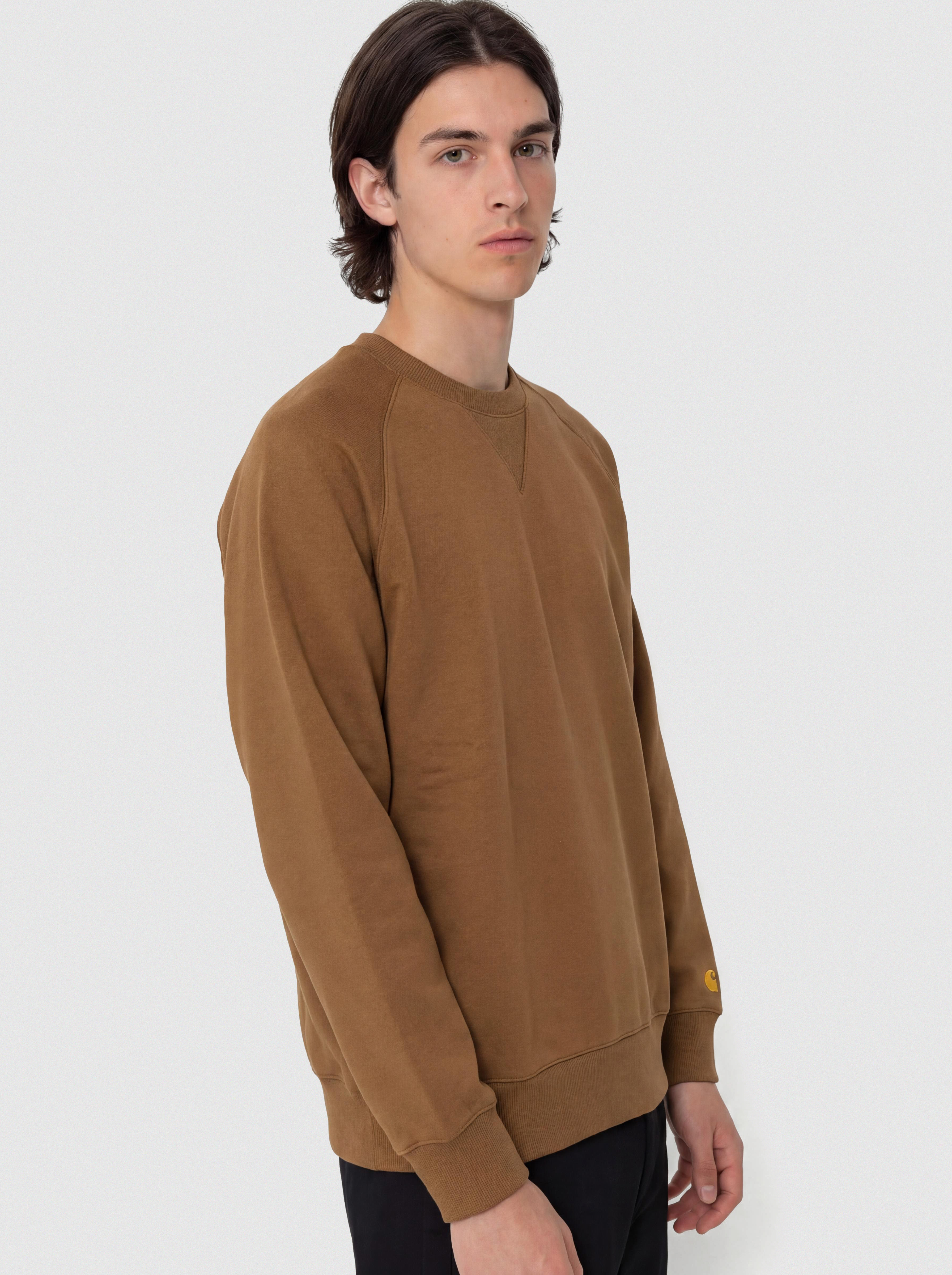 Pulóver Carhartt WIP Chase (hamilton brown/gold)