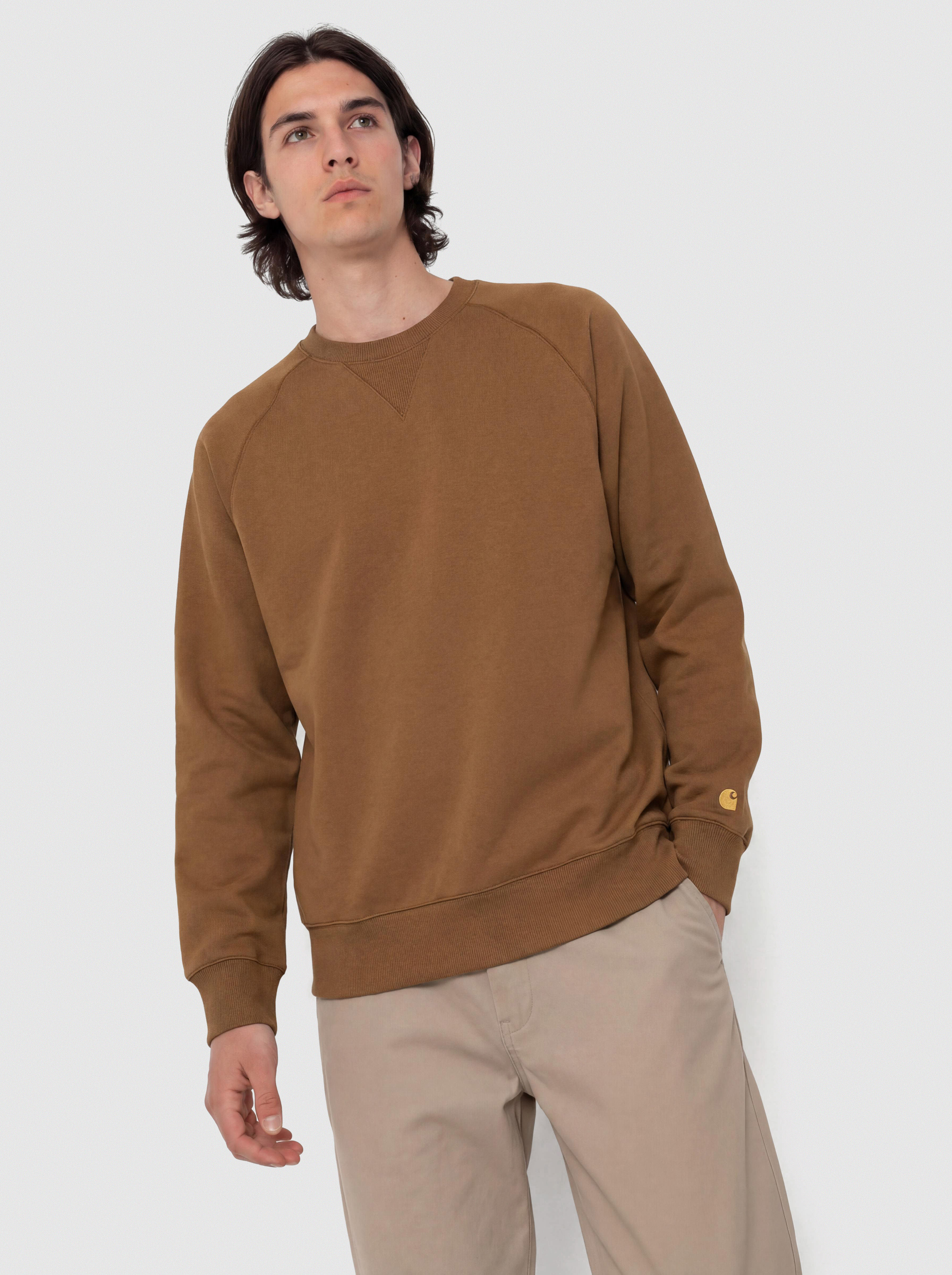 Pulóver Carhartt WIP Chase (hamilton brown/gold)