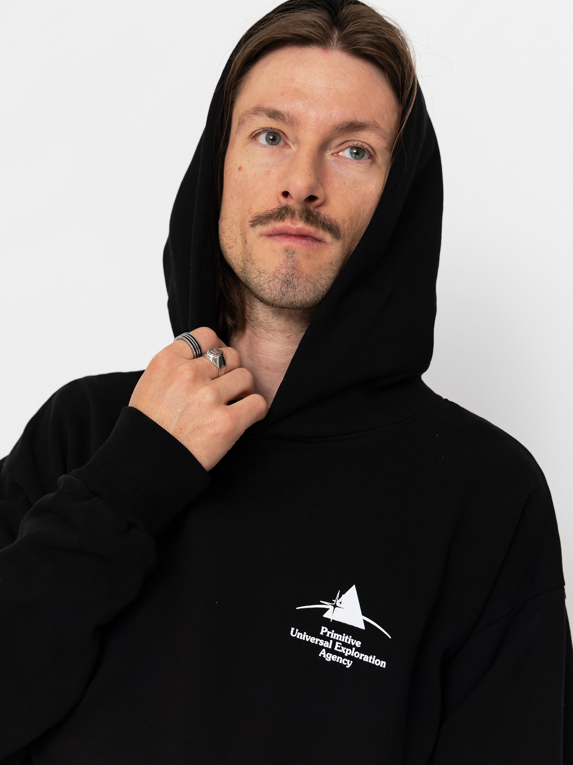 Kapucnis pulóver Primitive Agency HD (black)