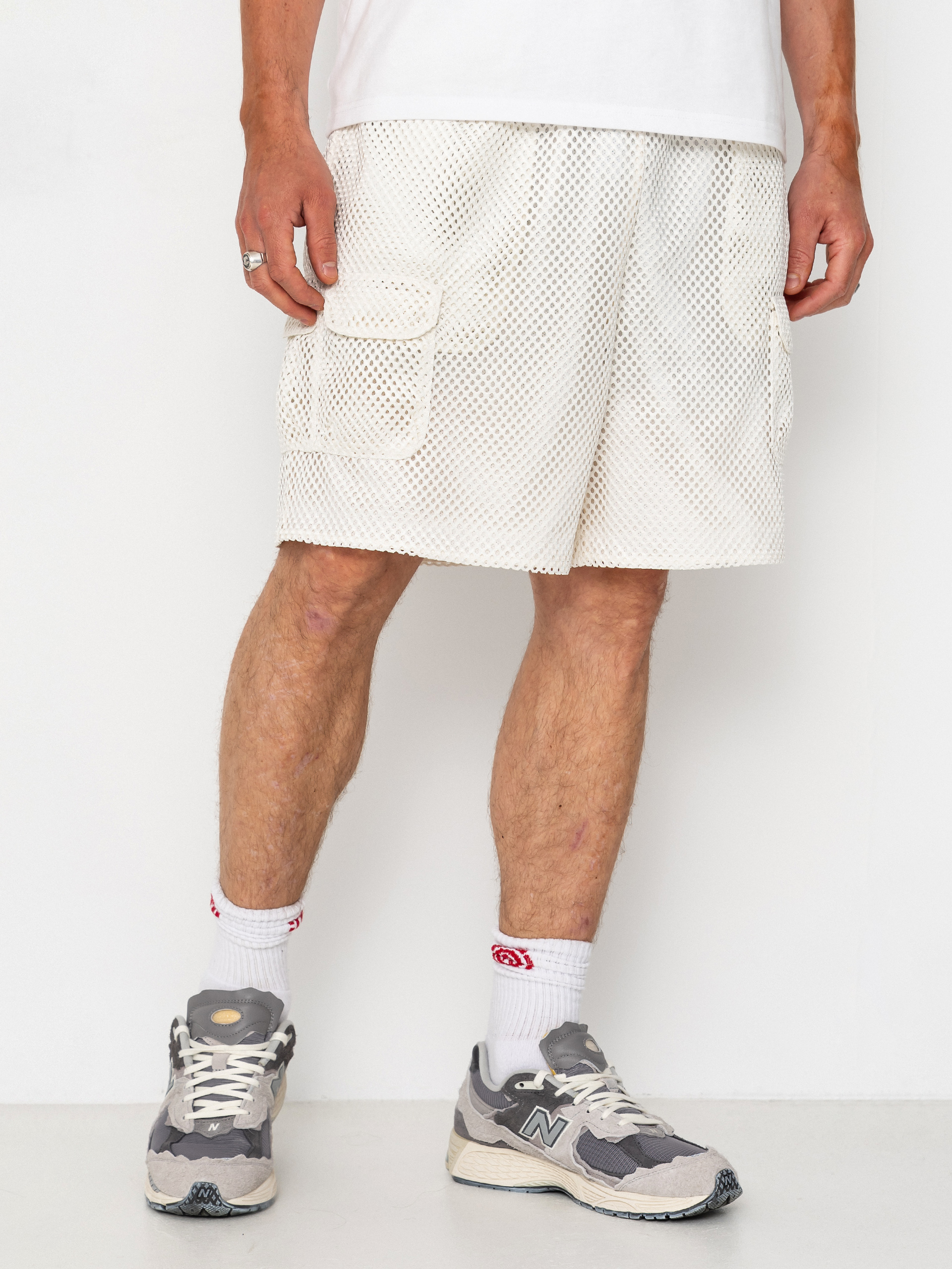 The North Face Tnf Red Box Mesh Utility Rövidnadrág (white dune)