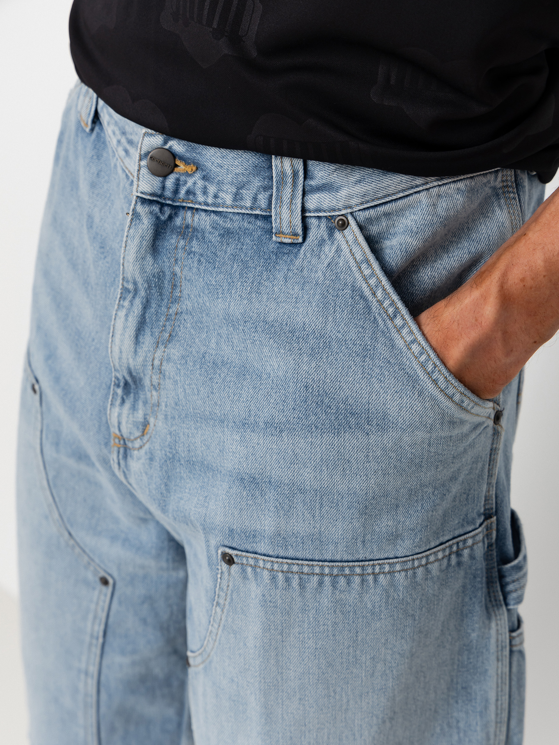 Carhartt WIP OG Double Knee Rövidnadrág (blue heavy worn bleached)