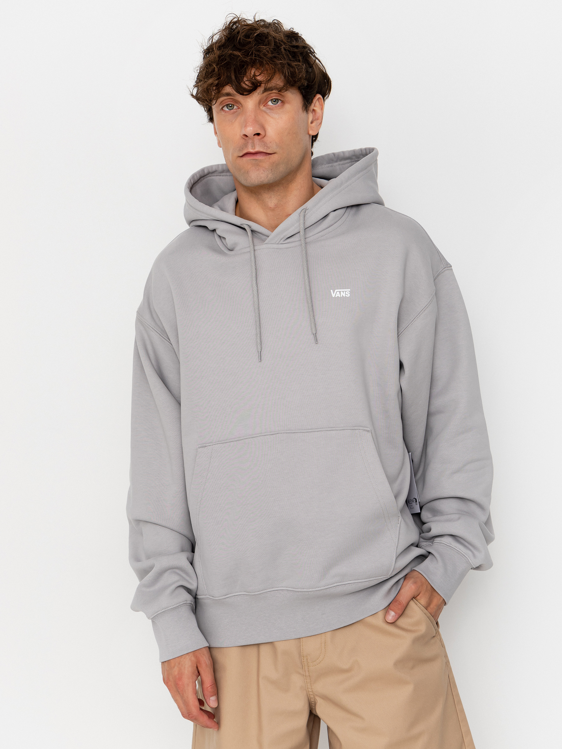 Kapucnis pulóver Vans Left Chest HD (light grey)