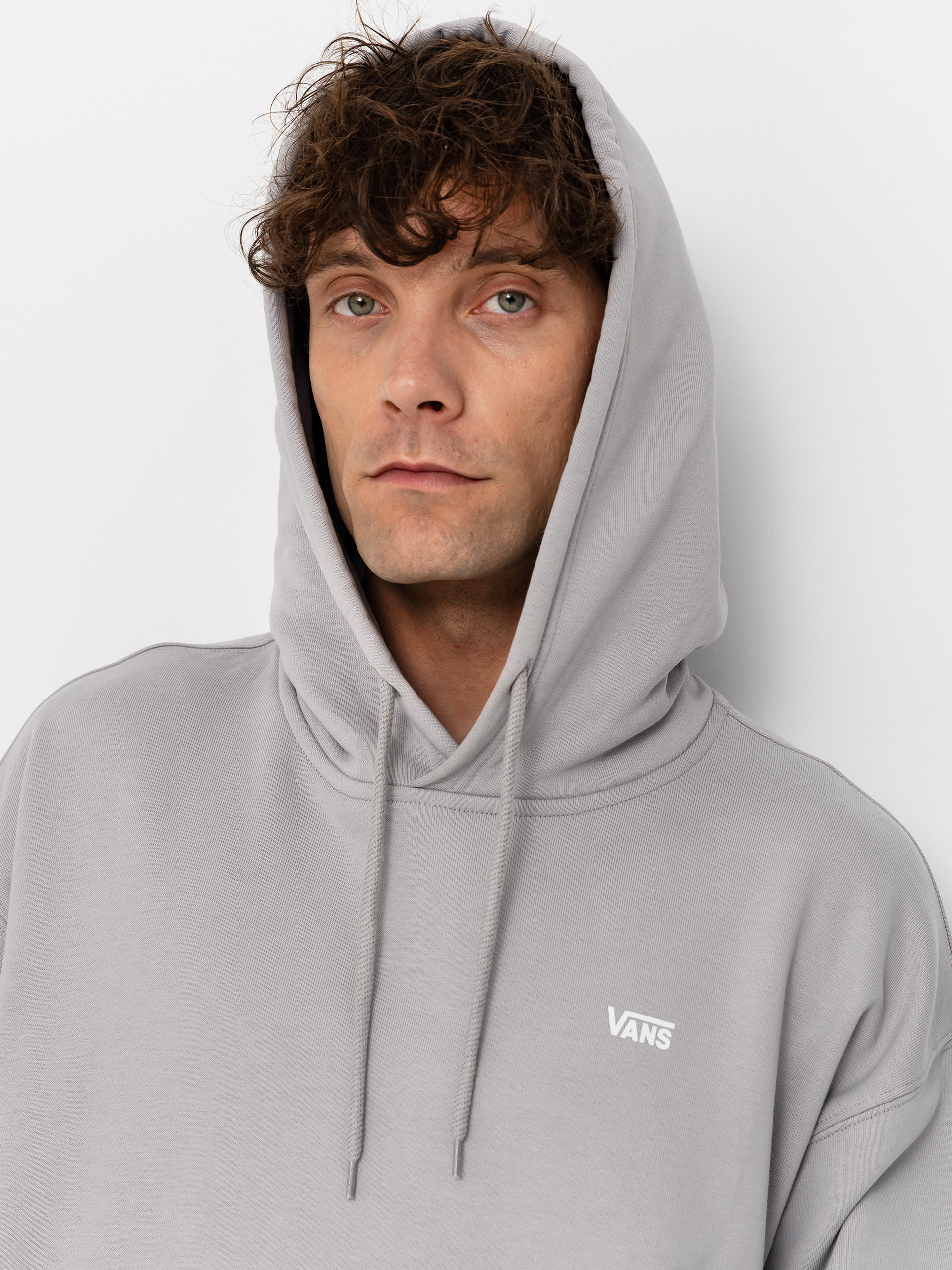 Kapucnis pulóver Vans Left Chest HD (light grey)