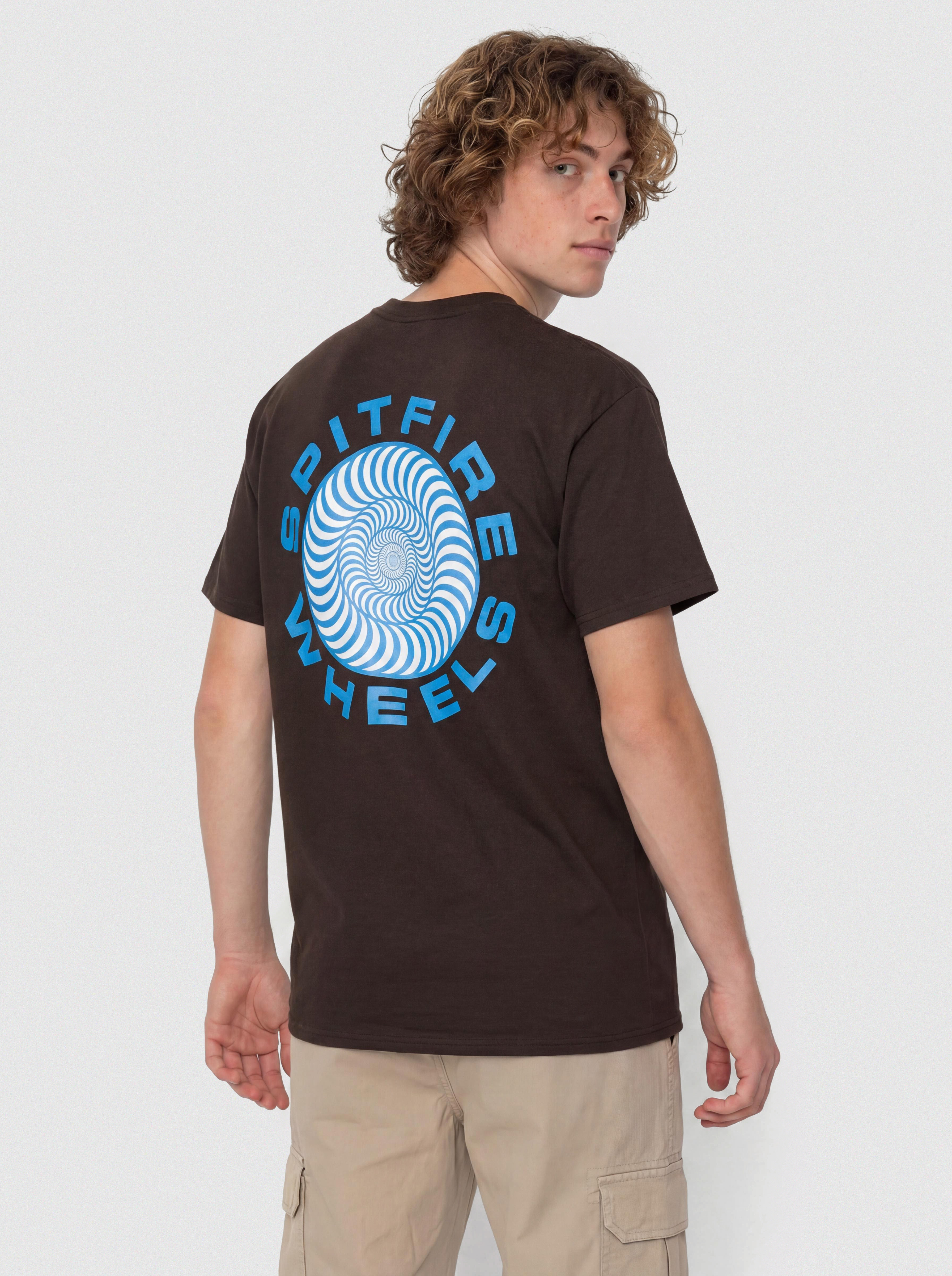 Póló Spitfire Classic '87 Swirl Fill (dark chocolate with blue & white prints)