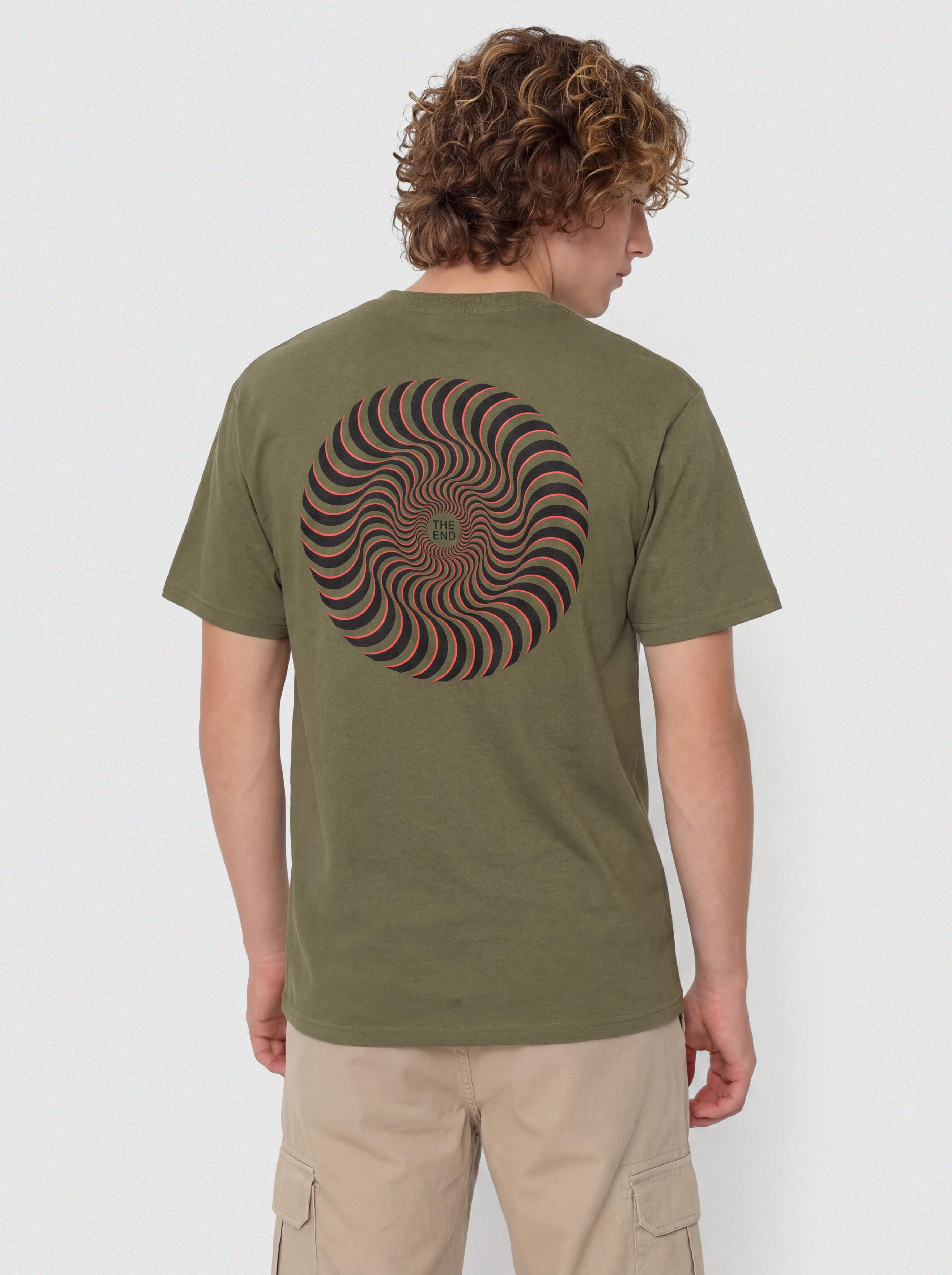 Póló Spitfire Classic Swirl Overlay (military green w/black red prints)