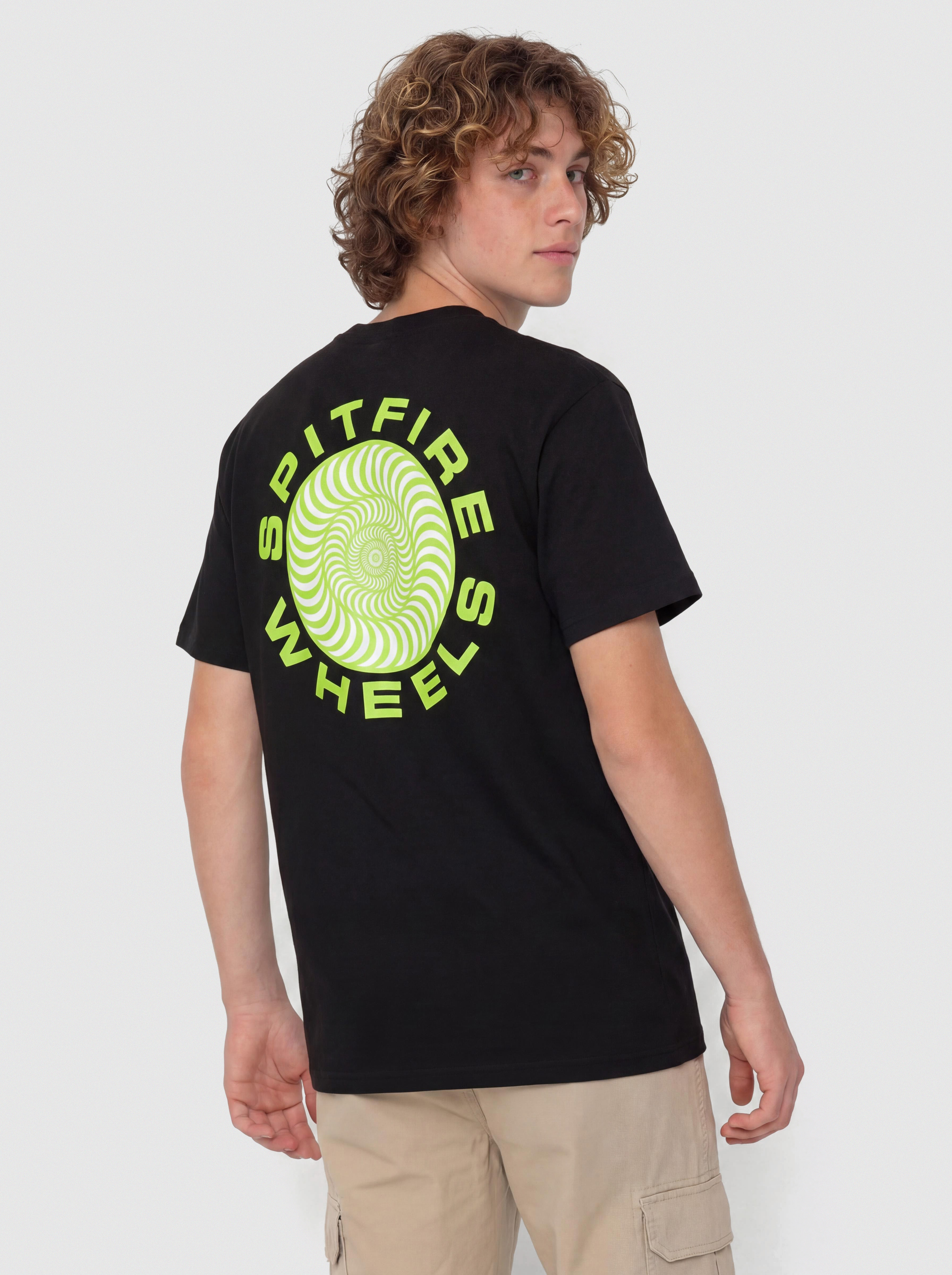 Póló Spitfire Classic 87 Swirl Fill (black w/green white prints)
