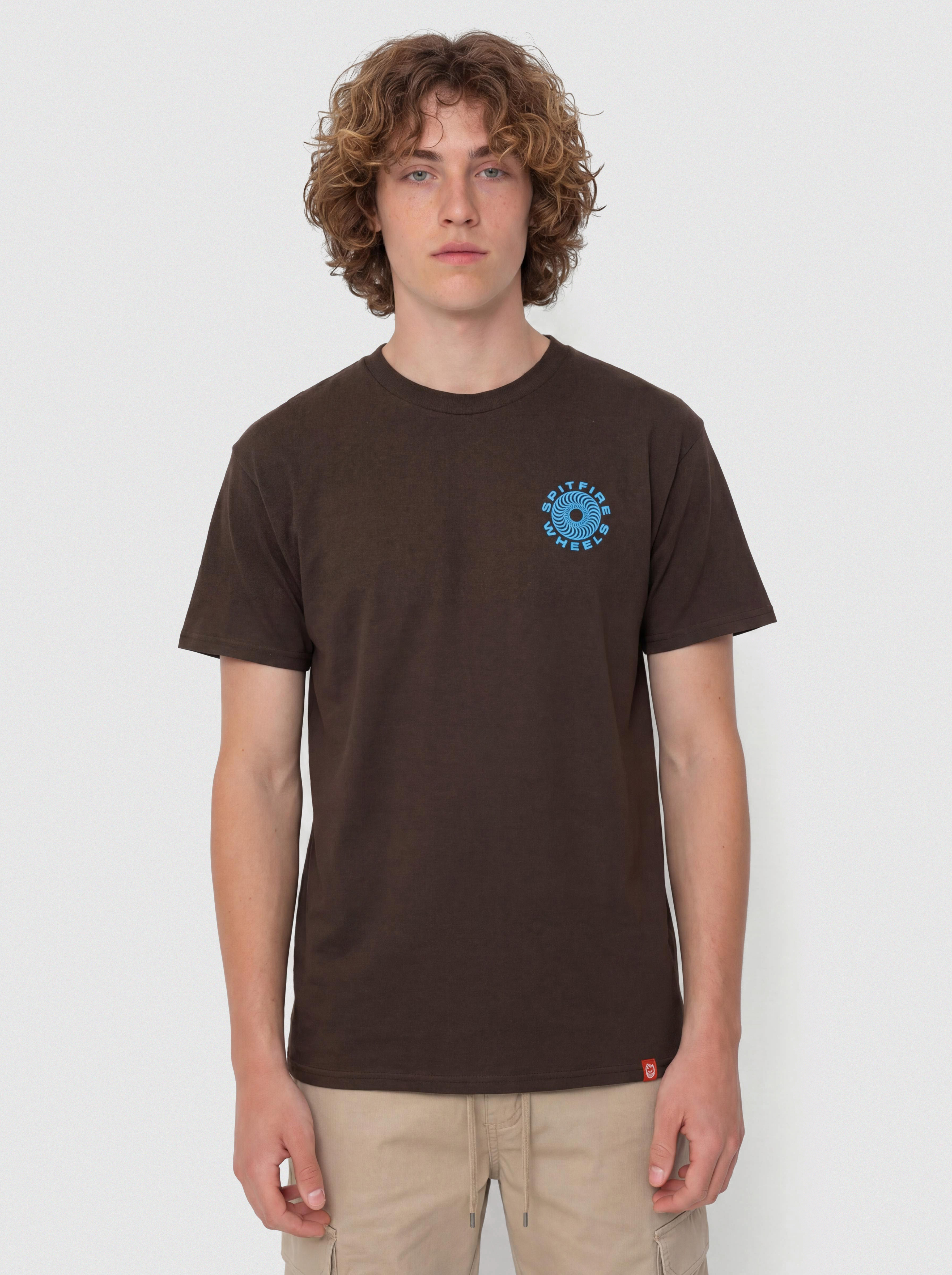 Póló Spitfire Classic '87 Swirl Fill (dark chocolate with blue & white prints)