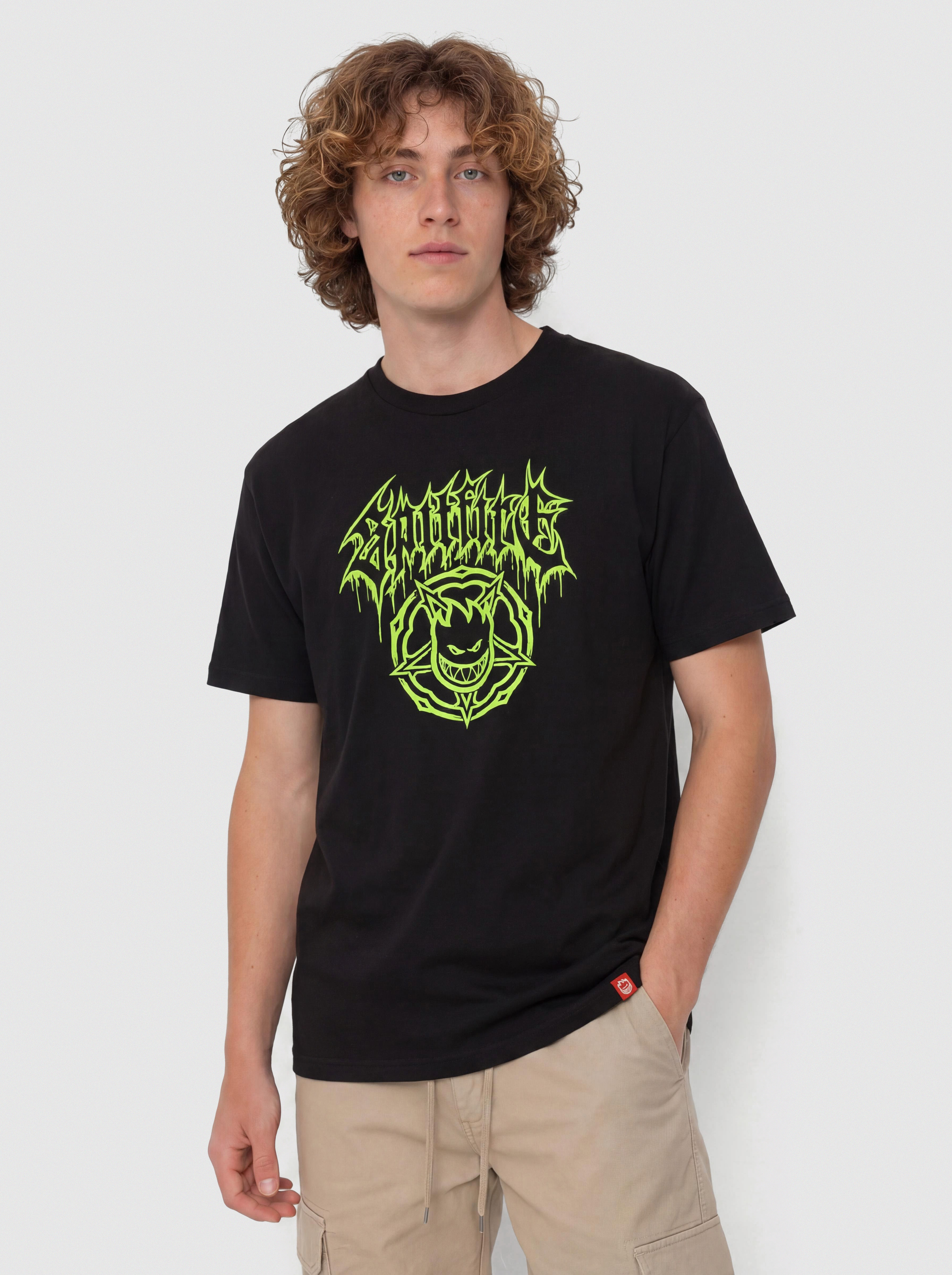 Spitfire Basic Pentagram Drip Póló (black w/green print)