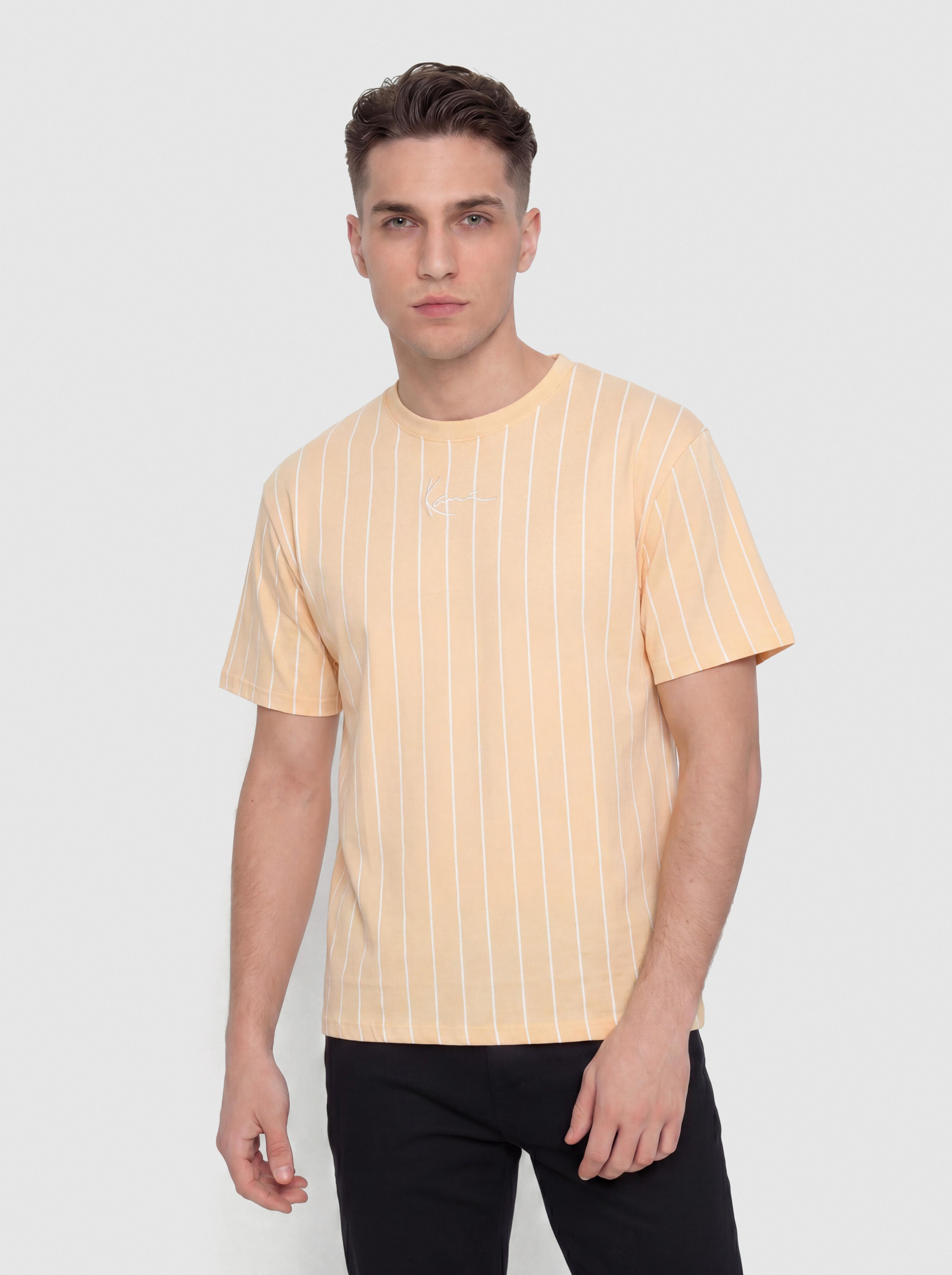 Karl Kani Small Signature Essential Pinstripe Póló (orange)