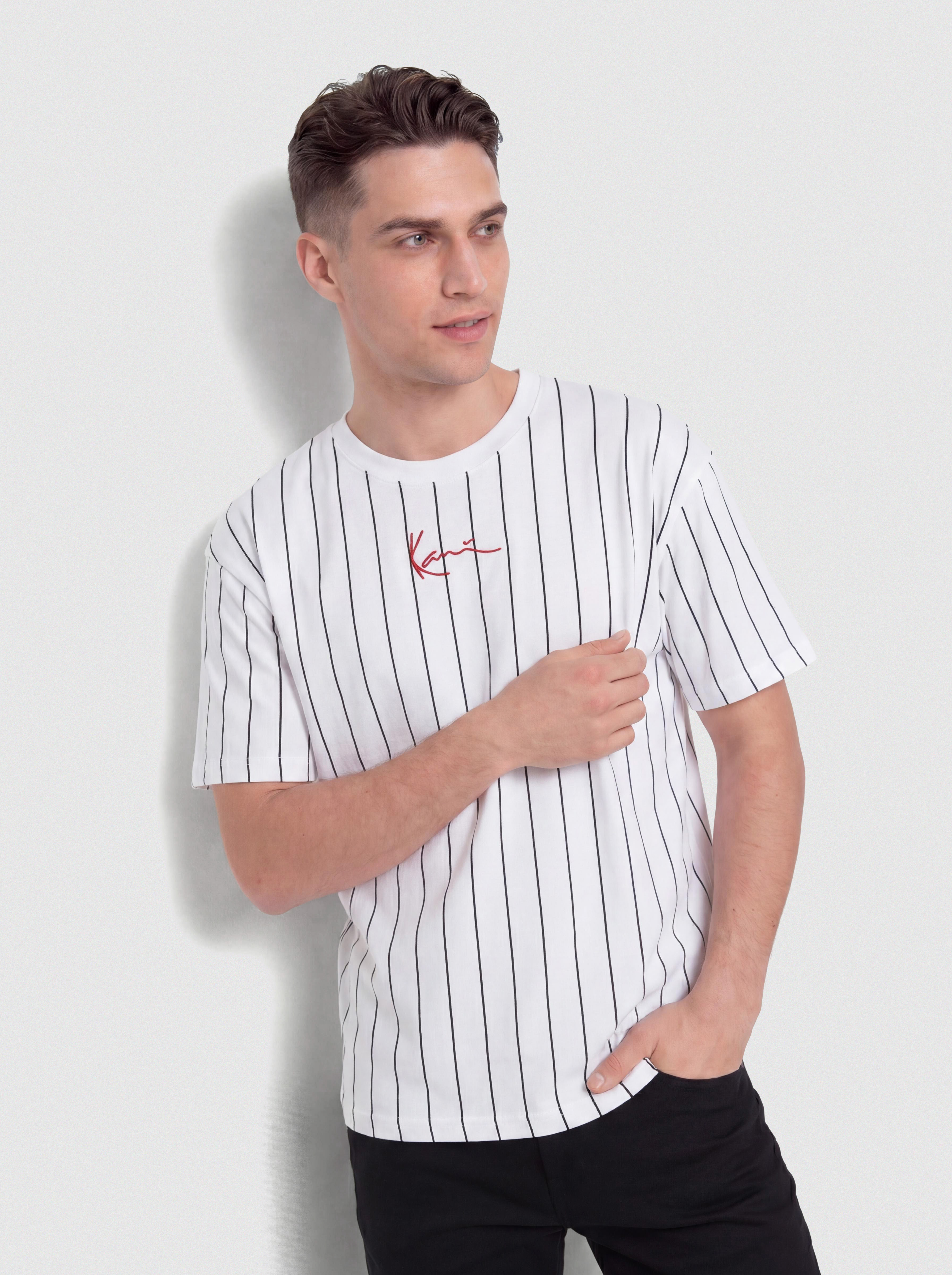 Karl Kani Small Signature Pinstripe Póló