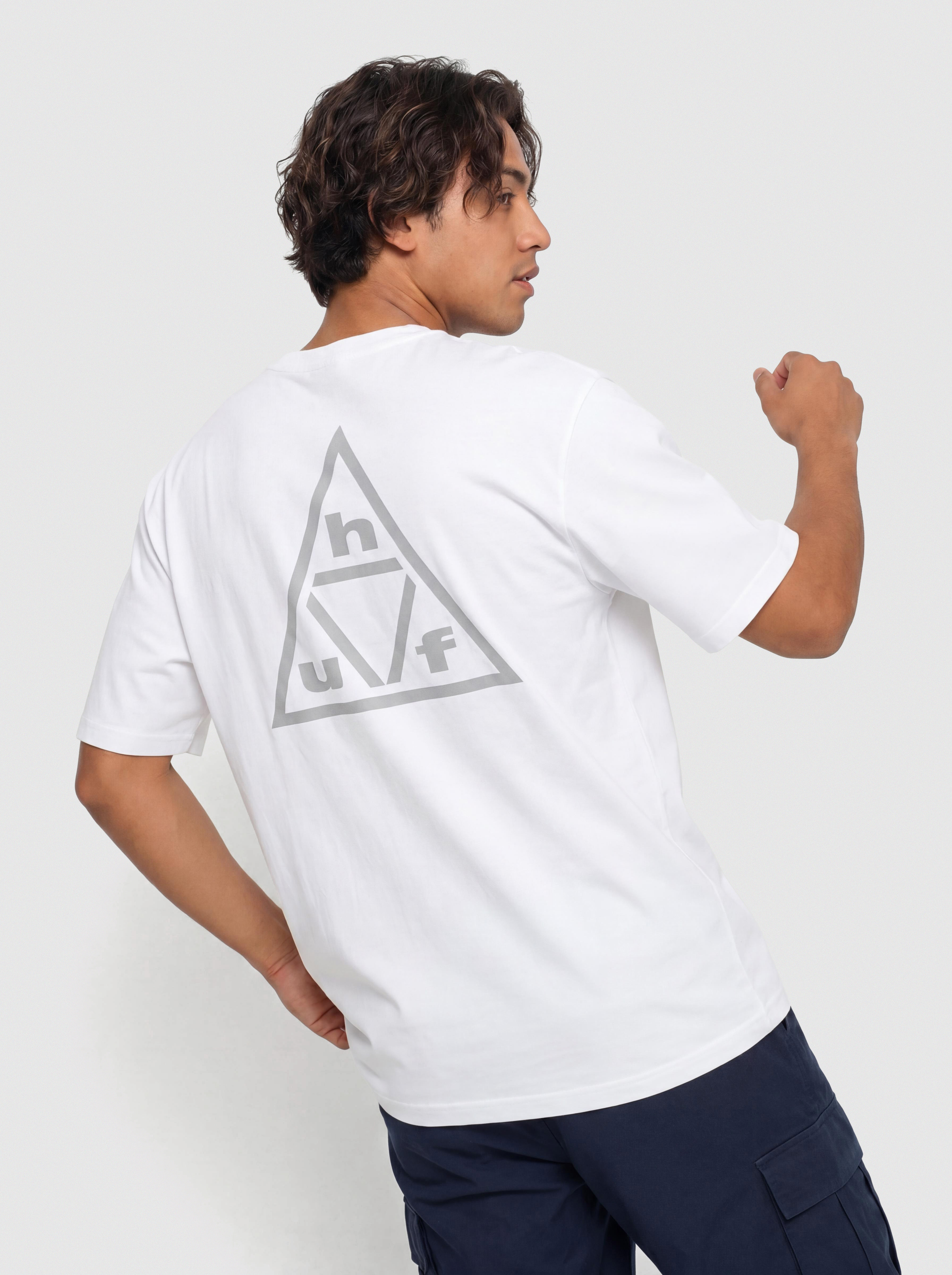 HUF Triple Triangle Pu00f3lu00f3 (white/grey)