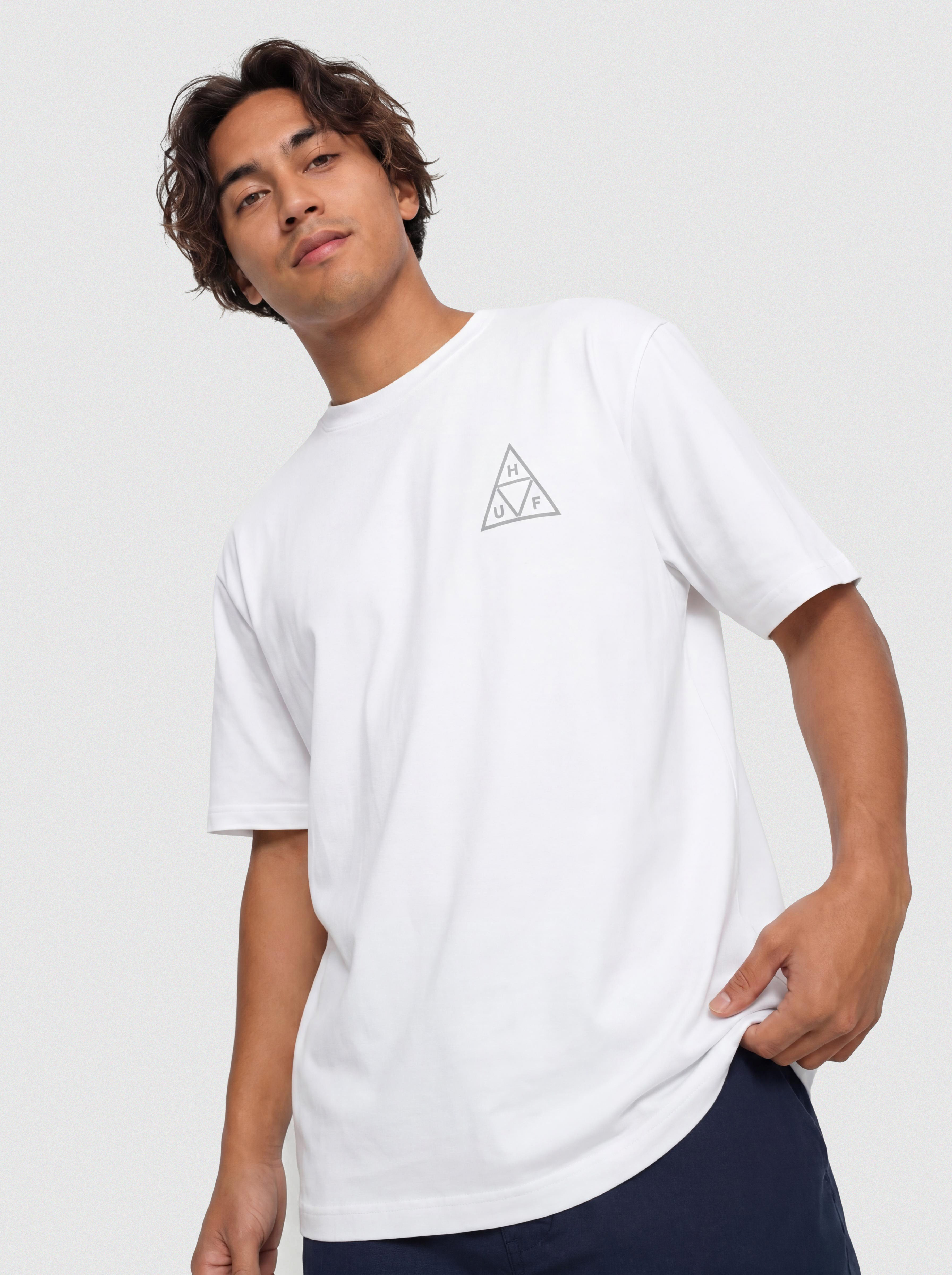 HUF Triple Triangle Póló (white/grey)